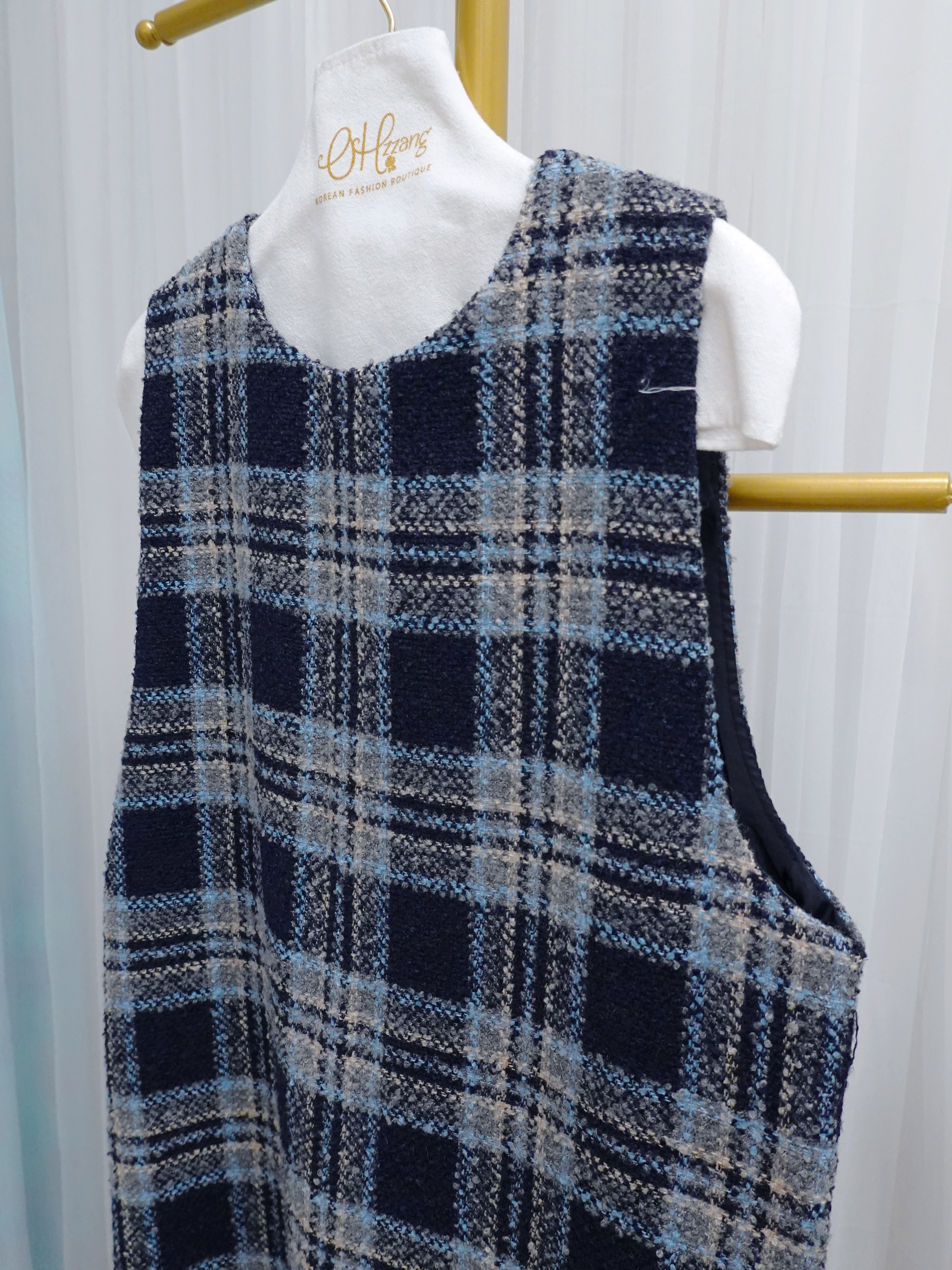 OPS04_12A 藍格背心OPS (藍)