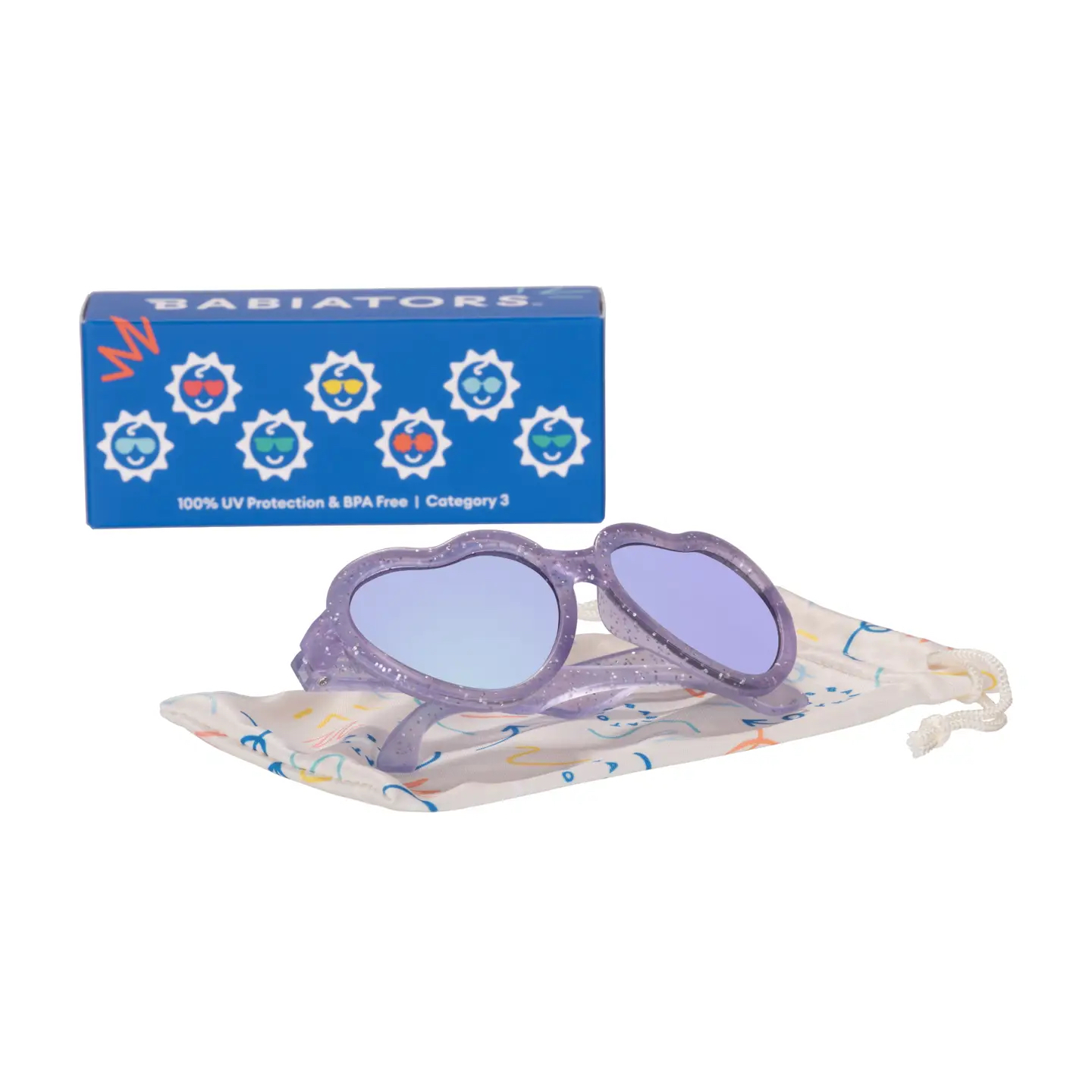 Limited Edition Lavender Shimmer Hearts with Mirrored Lens
