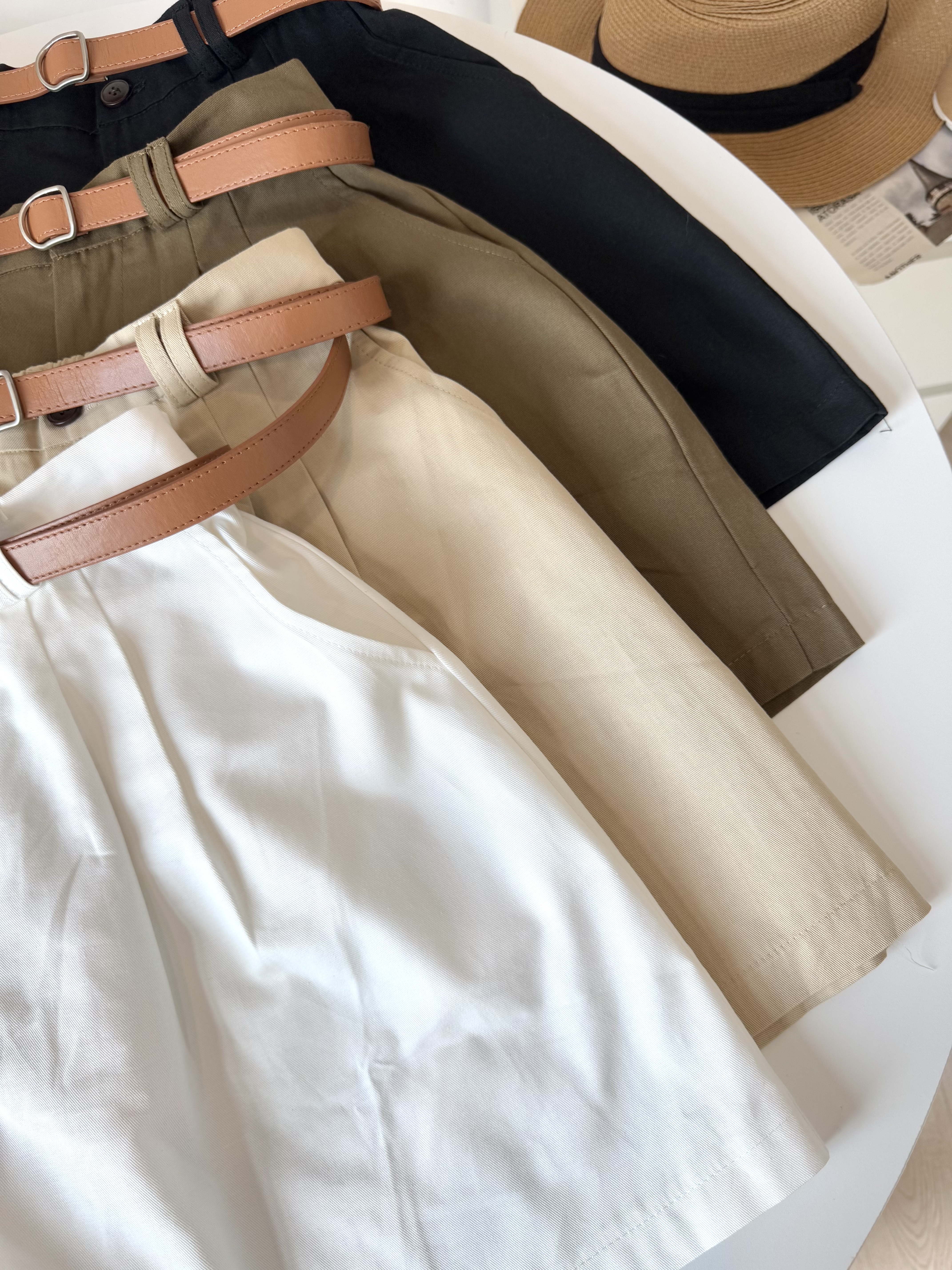 Diana Short 高腰水洗棉短裤（附送腰带）