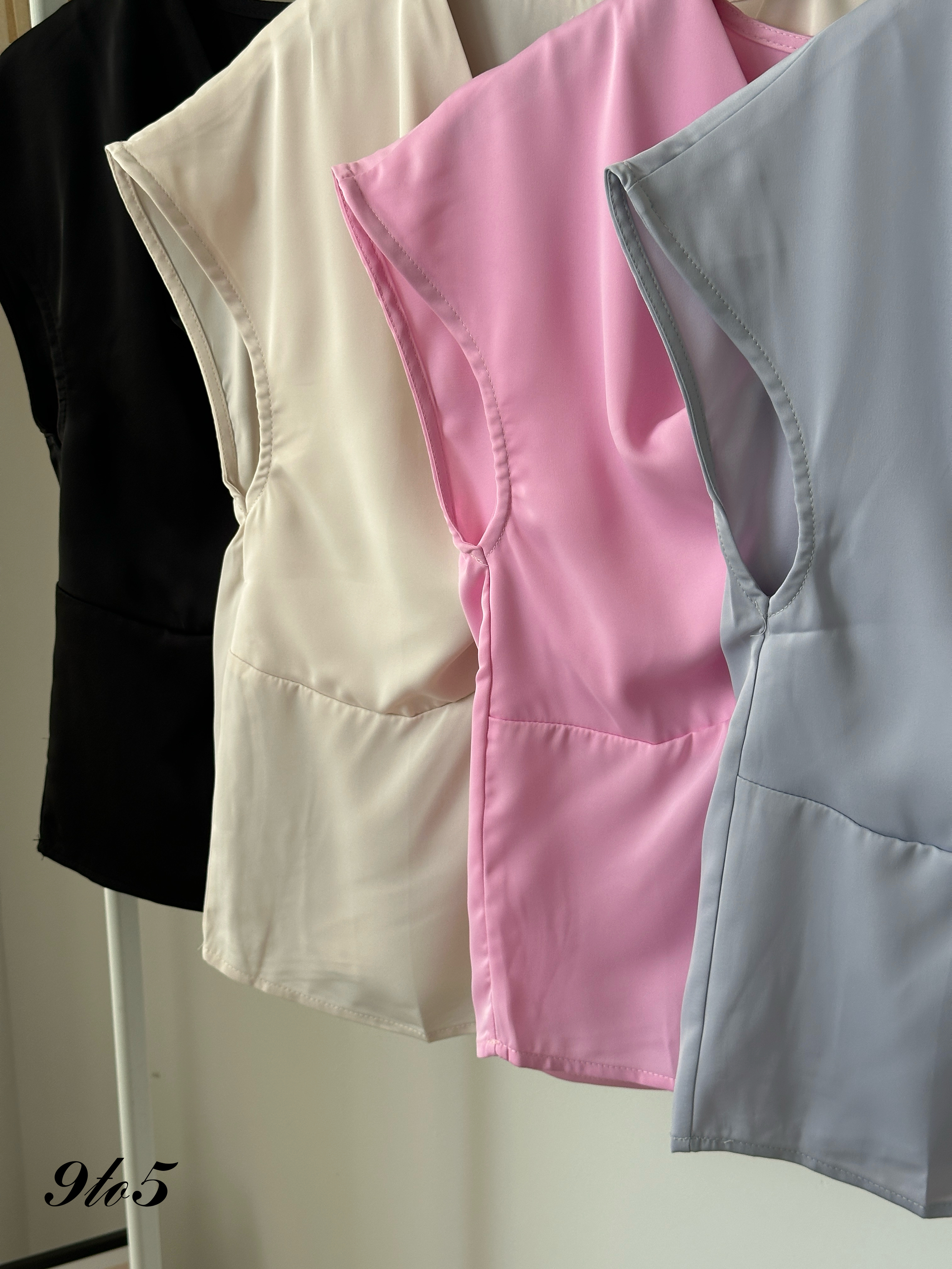 T3994 Cape Sleeve Ruched Top - 4 Colors 