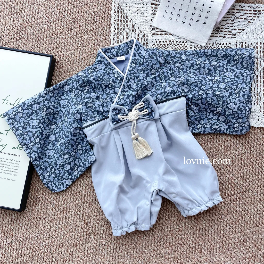 A0110 男仔碎花和服款爬服