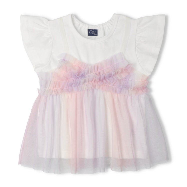 🆕【⭐訂購⭐】🌀 🇯🇵 日本直送 蓬鬆薄紗 荷葉邊 喇叭袖 短袖TEE［2款選］ 🌀[ELCA-0278][260429]