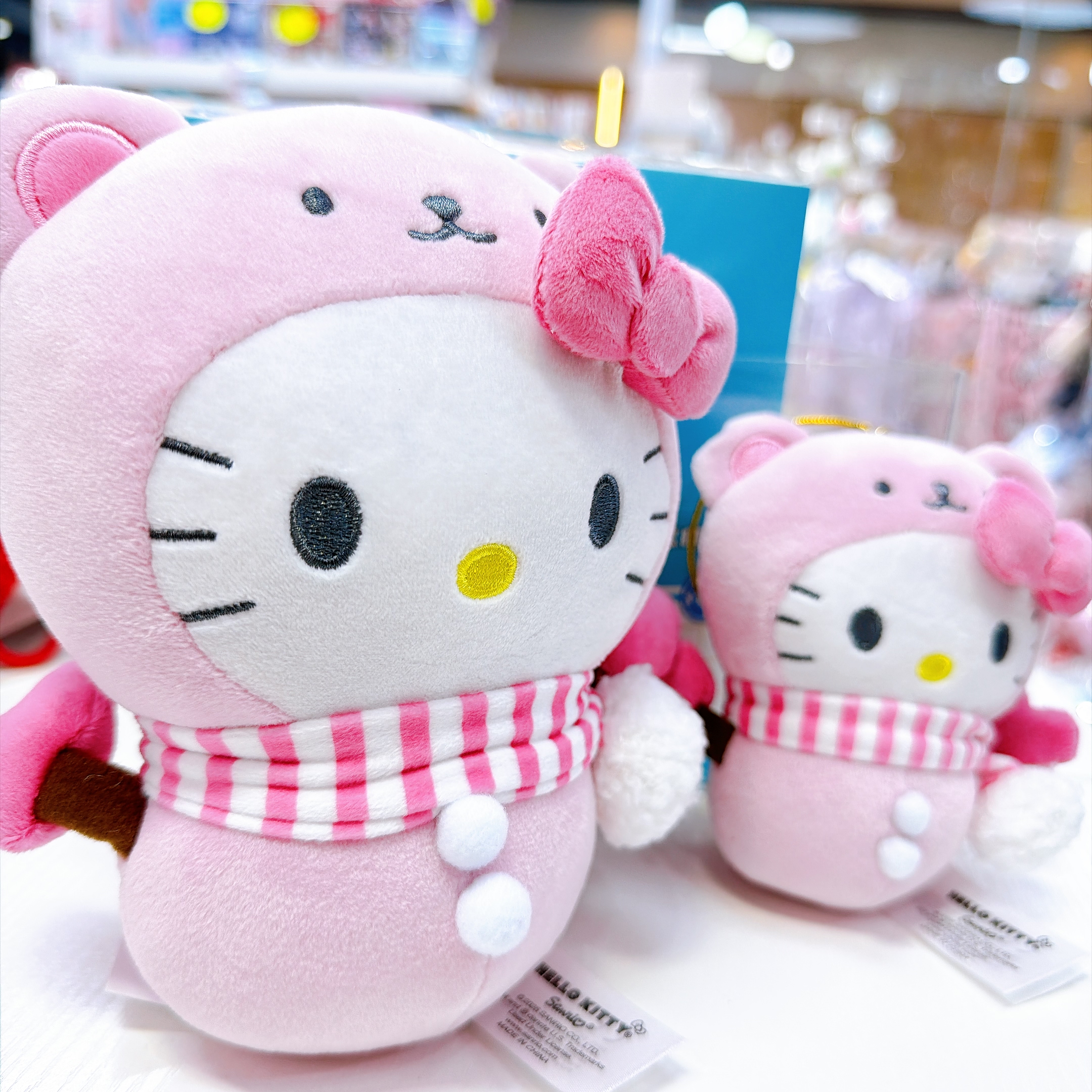 原裝行貨 Kitty粉紅聖誕節系列雪人公仔掛飾