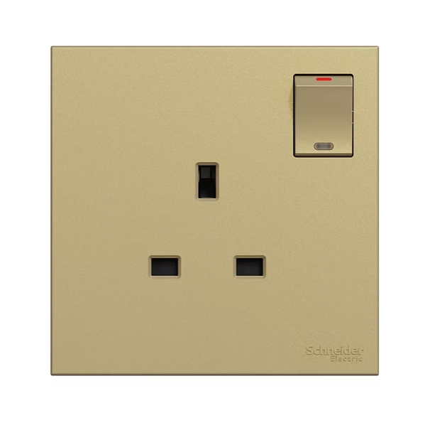 施耐德 奐然AvatarOn C 沉醉金 13A單蘇有掣 插座