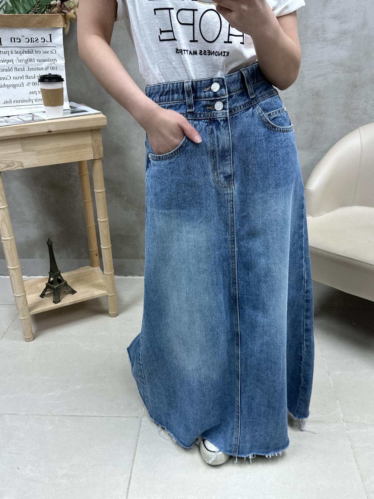 H03 高腰雙鈕A cut牛仔裙