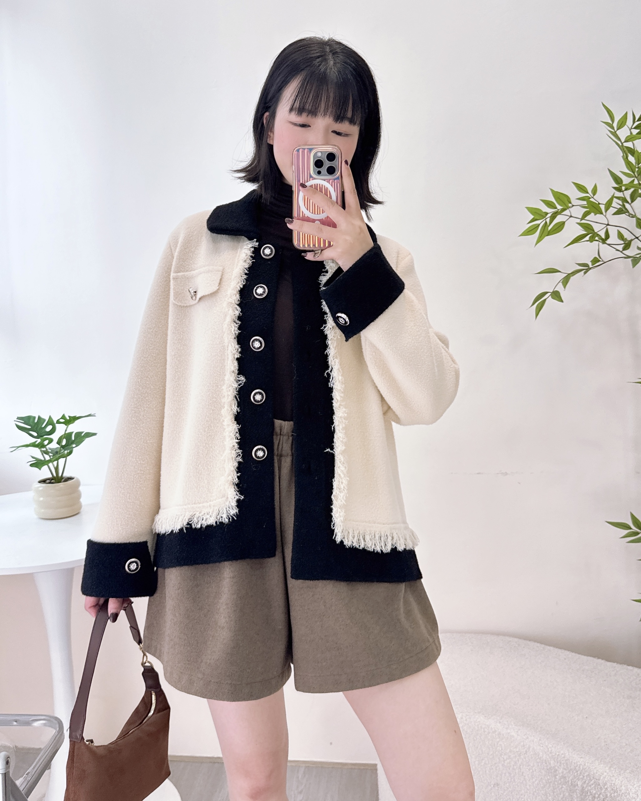 ESP-滑嘟嘟免燙水貂毛外套 3色