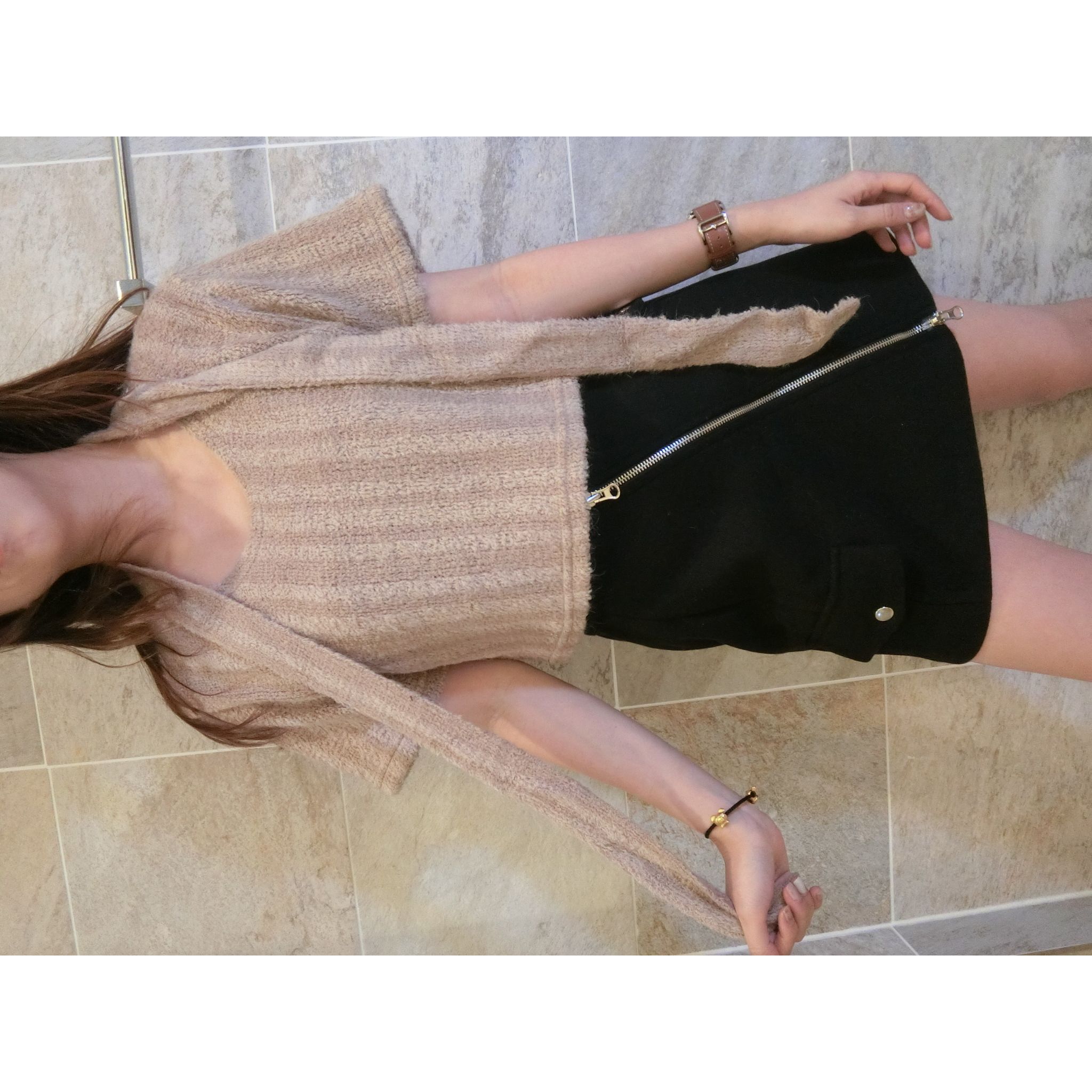 毛毛短袖top 連毛毛帶