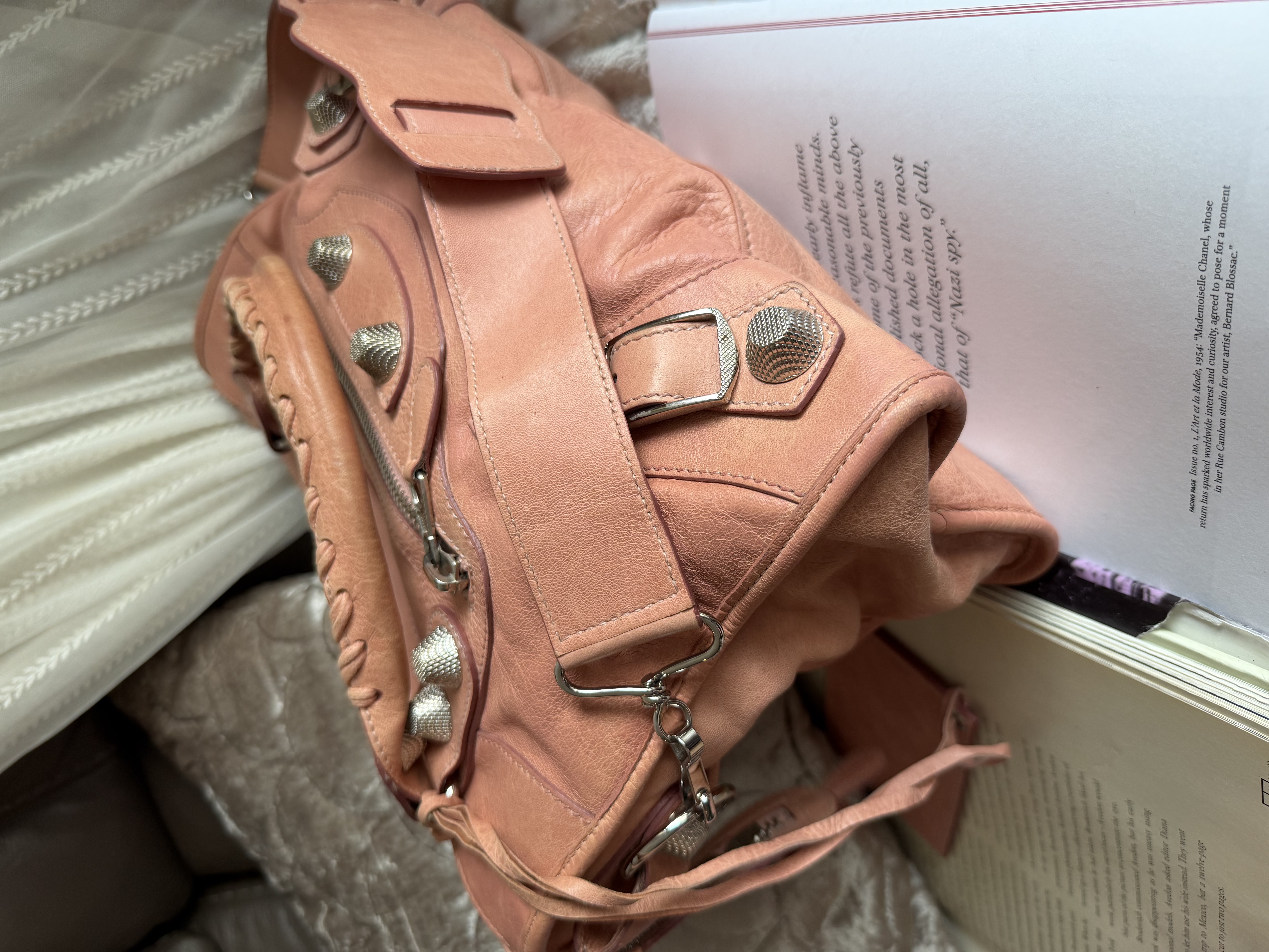 balenciaga Vieux Rose pink classic city giant 21 silver 銀大釘