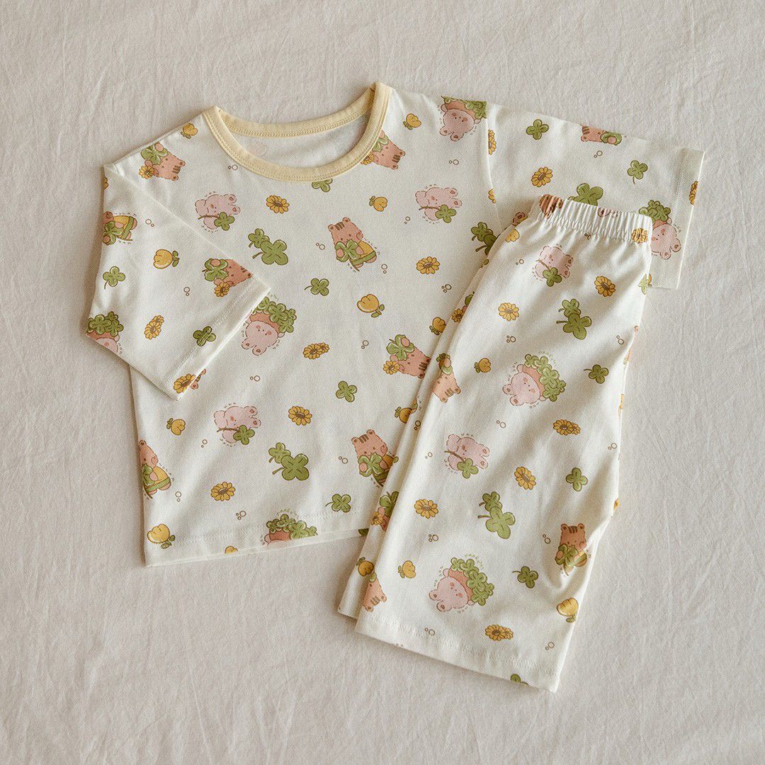 26S/S DTD夏日花草派對系列-莫代爾彈力7分袖上下套裝