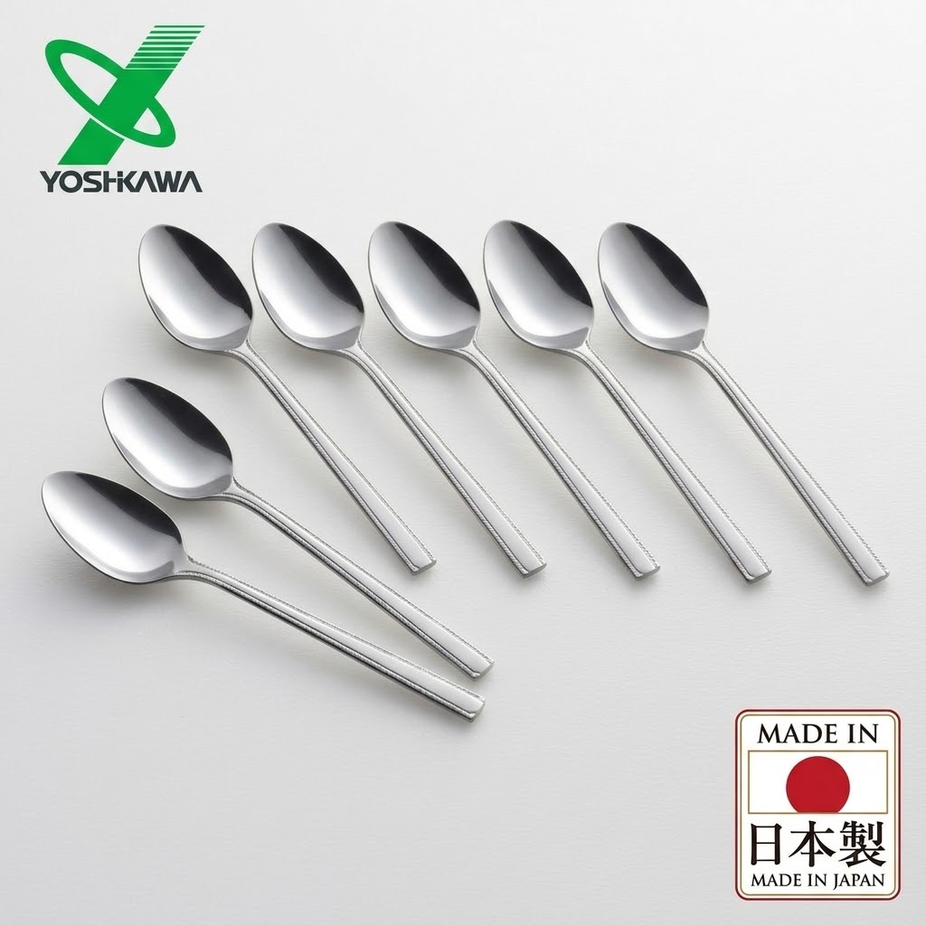 🔥🔥【日本製《吉川》不鏽鋼咖啡甜品匙 7 件套裝】