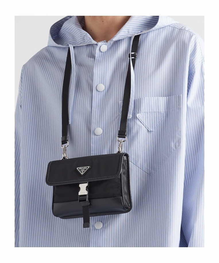 Prada 男士 Re-Nylon與Saffiano皮革智能手機包均碼碼18cm*2.5cm*12.5cm 