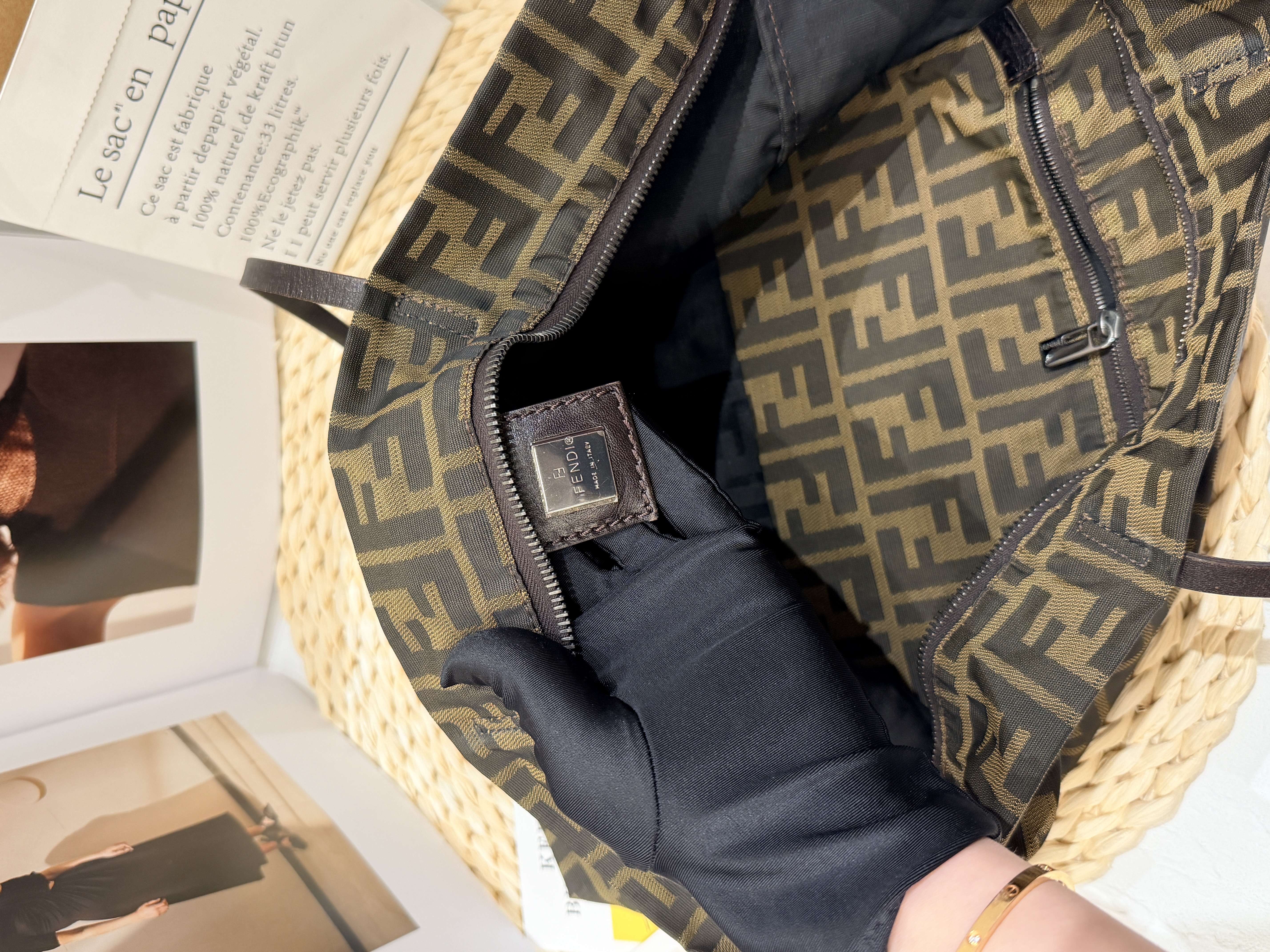 Fendi Zucca Roll Tote