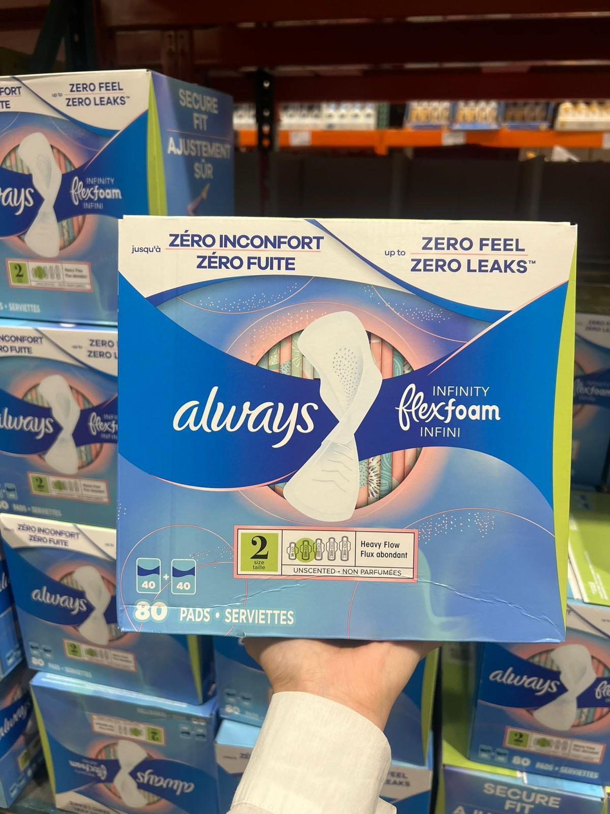 【預訂】美國直送Always Infinity Flexfoam液體衛生巾(1盒80片)