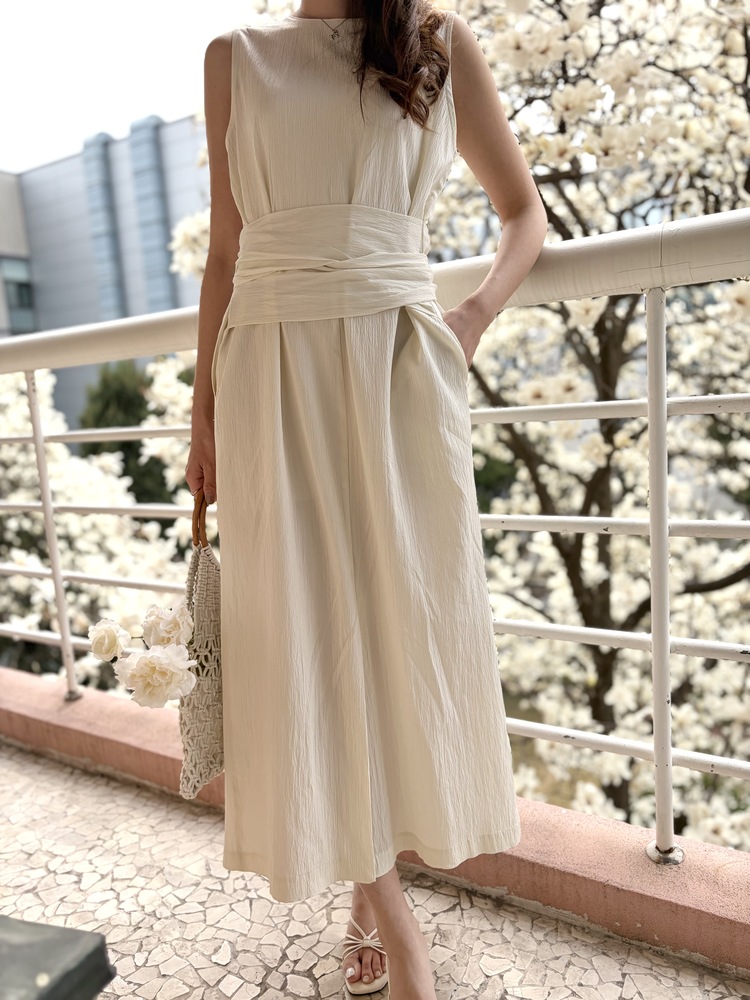 Arya Two-Way Textured Dress (Ivory)