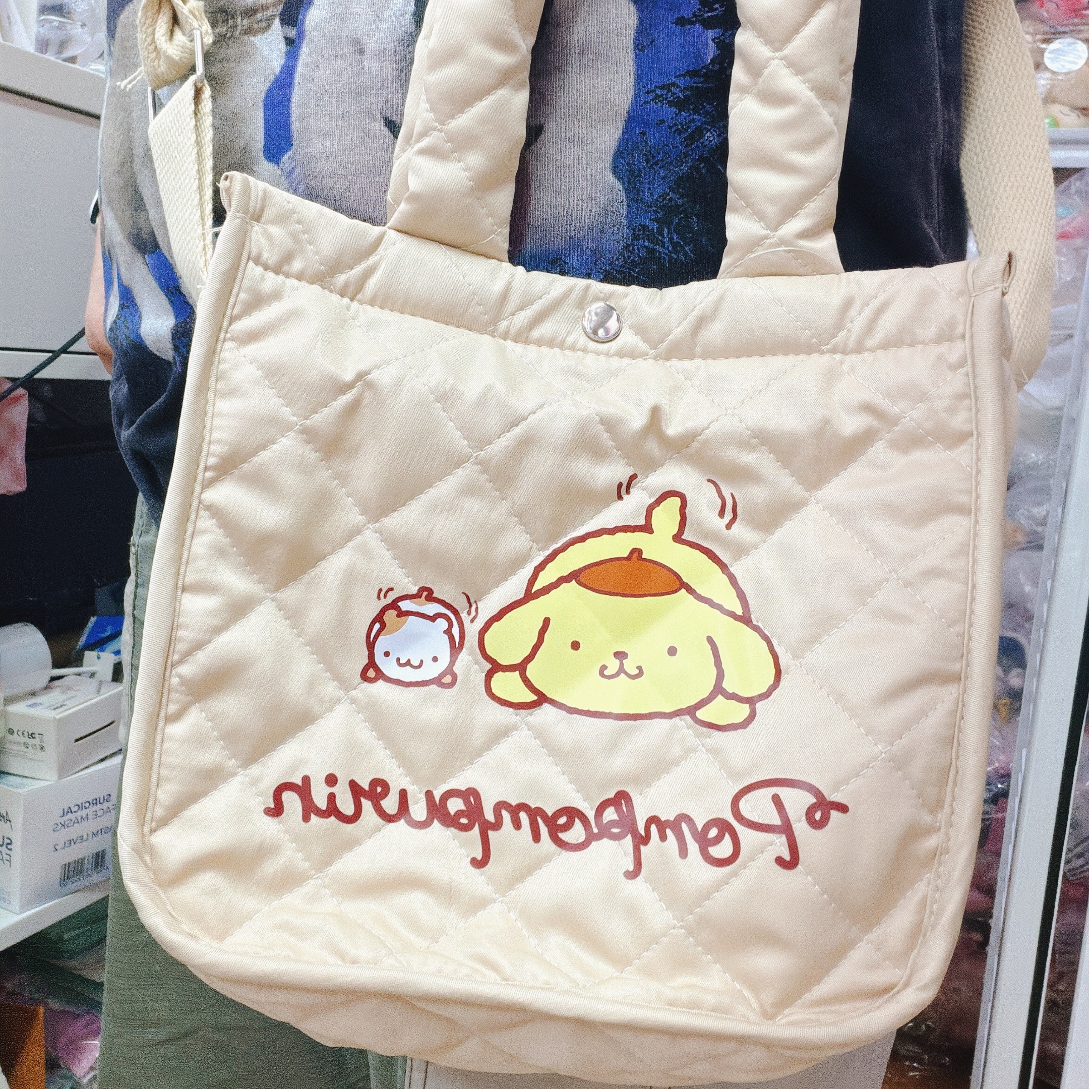 日本直送布甸狗夾棉斜孭袋手挽袋