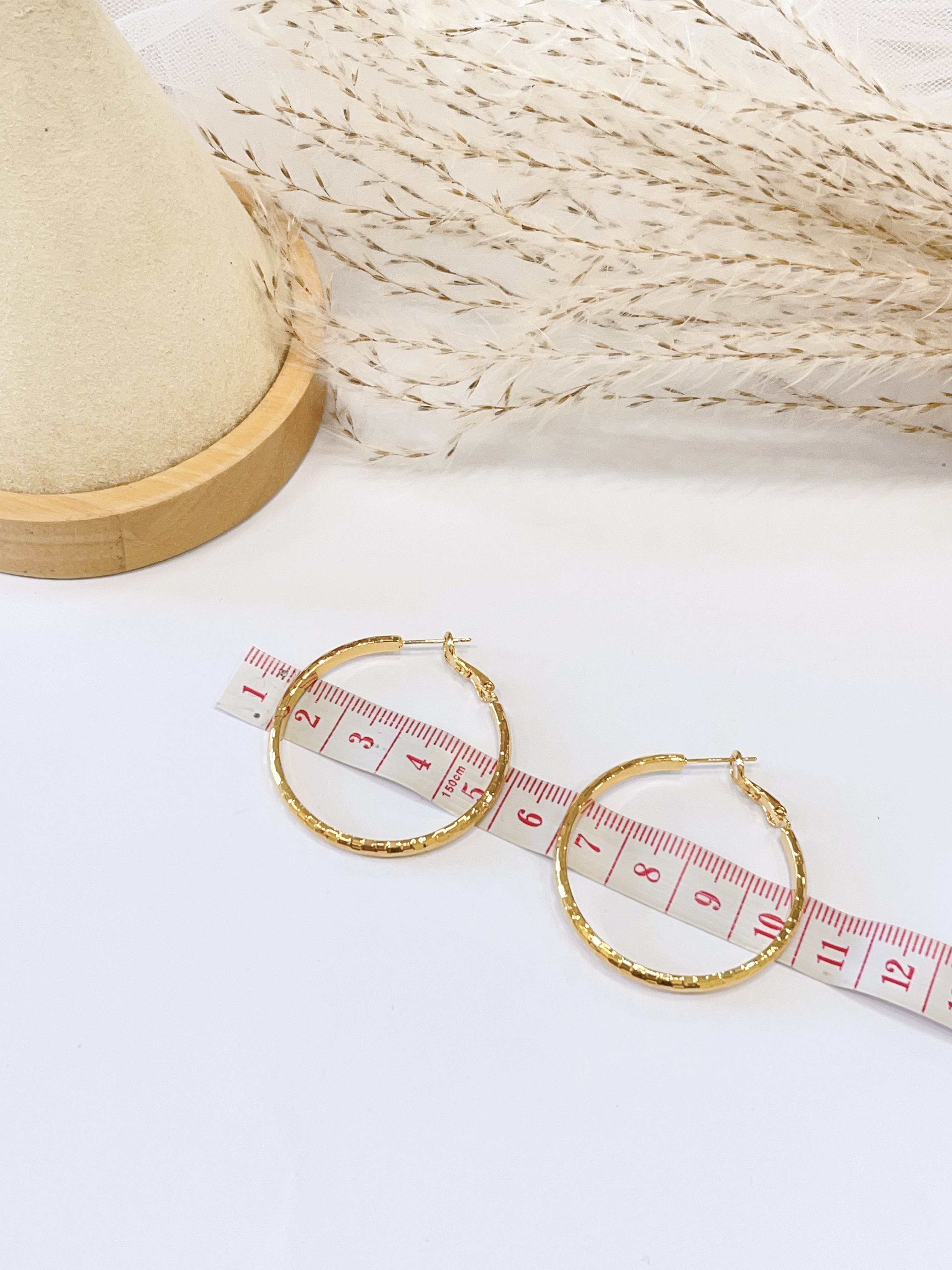 法式金色简约耳圈耳环