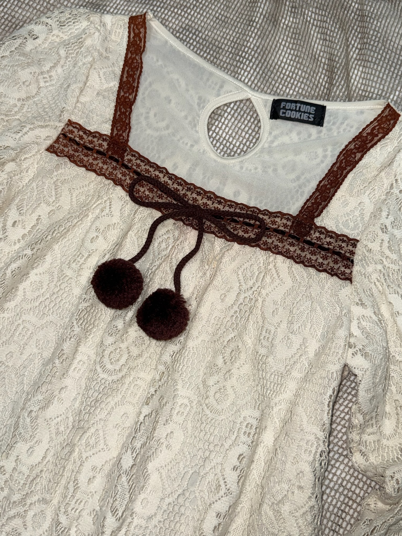 Embroidered Neckline white Dress