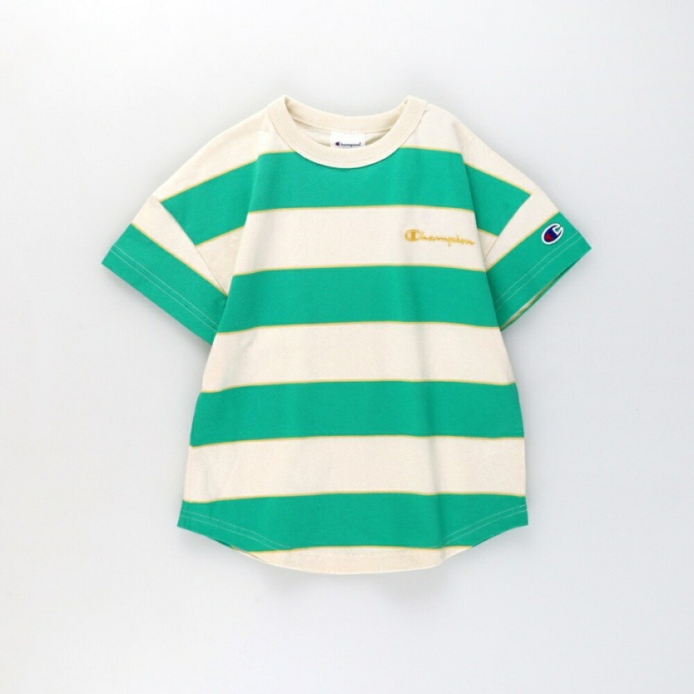 🆕【⭐訂購⭐】🇯🇵 日本直送 🌀#Champion 刺繡標誌 弧形下擺 間條短袖TEE [2款選]🌀 [ELCA-0125][260330]