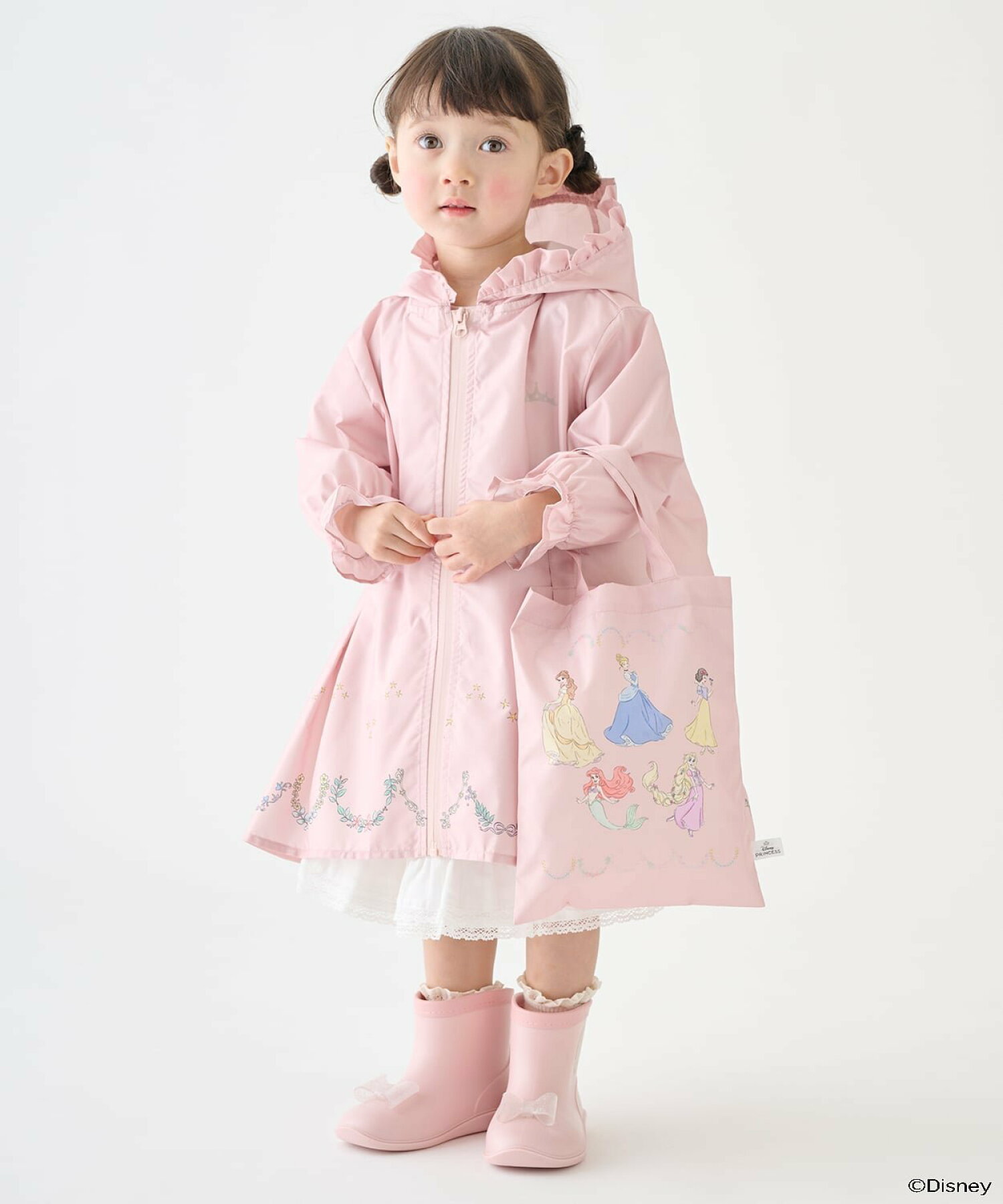 🆕【⭐訂購⭐】🇯🇵 日本直送 🌀🇯🇵 日本直送🇯🇵 #DisneyPrincess / #Frozen 荷葉邊喇叭裙 雨褸+收納袋(兼容書包位)🌀 [ELED-0212][260623]