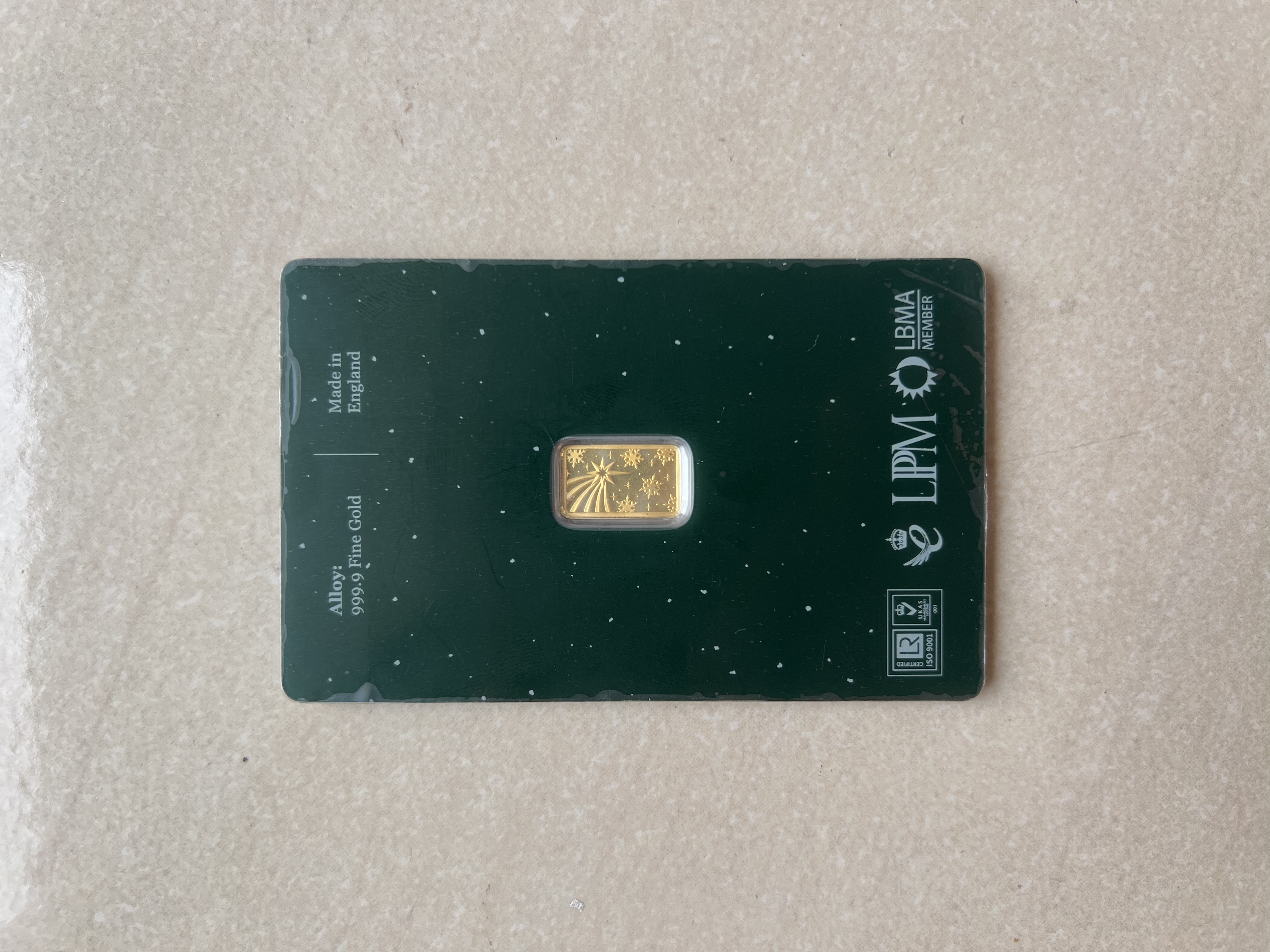 (SN:334) BAIRD MINT Rare Christmas 1g 🇬🇧UK Limited Gold Bar Emas 999.9 圣诞节