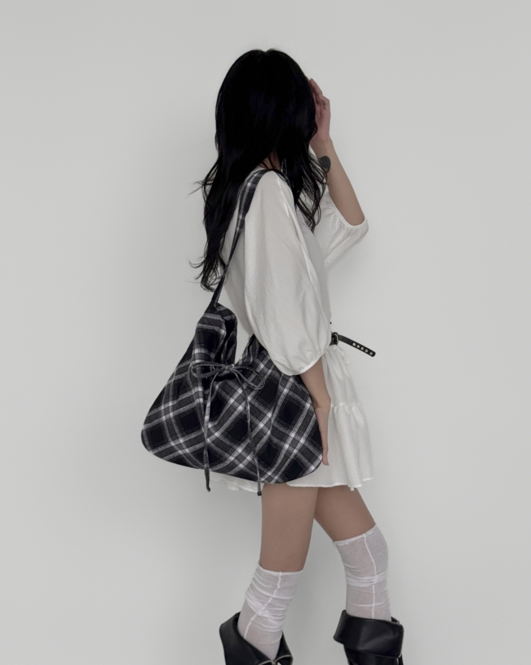 Atil Studio Cozy Check Shoulder Bag