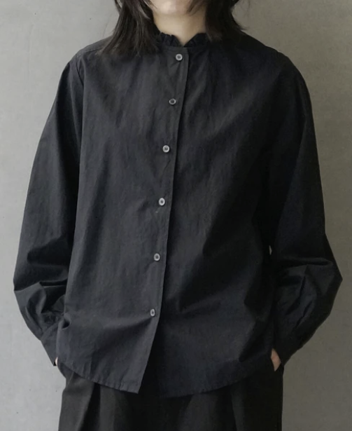 荷葉邊立領設計長袖襯衫 - 2026 流行穿搭  立領長袖襯衫 秋冬時尚穿搭 優雅日常 柔軟舒適 易於配搭 日本直送   #JP-I-260049