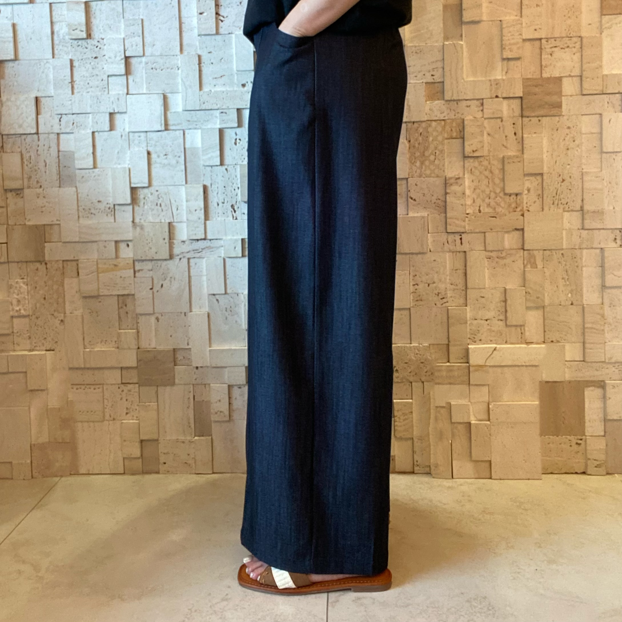 B00564 垂墜感闊腿褲