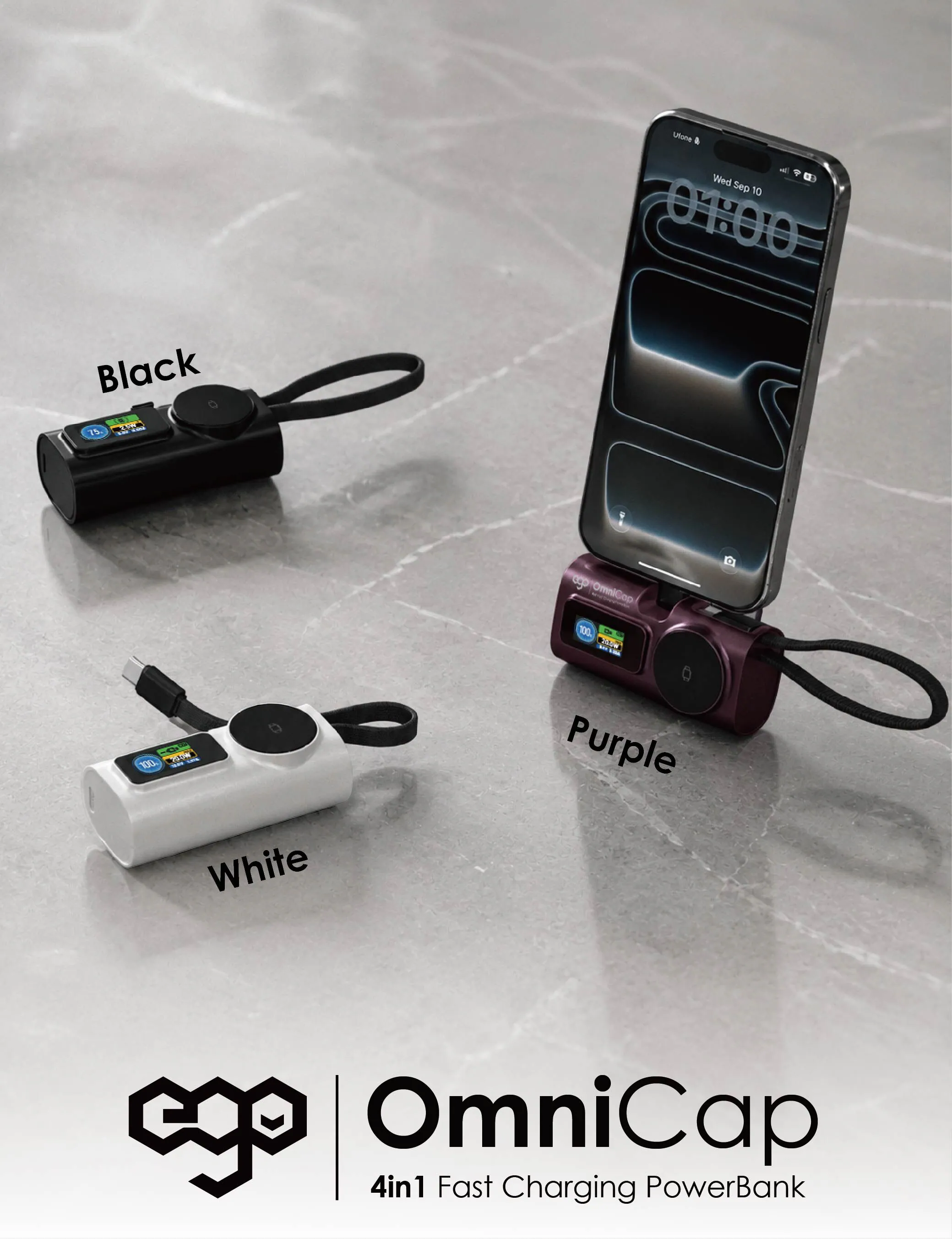 EGO OmniCap @5000mAh 4in1 外置電 M23 4in1 口袋全能外置電 (3C可追溯二維碼)