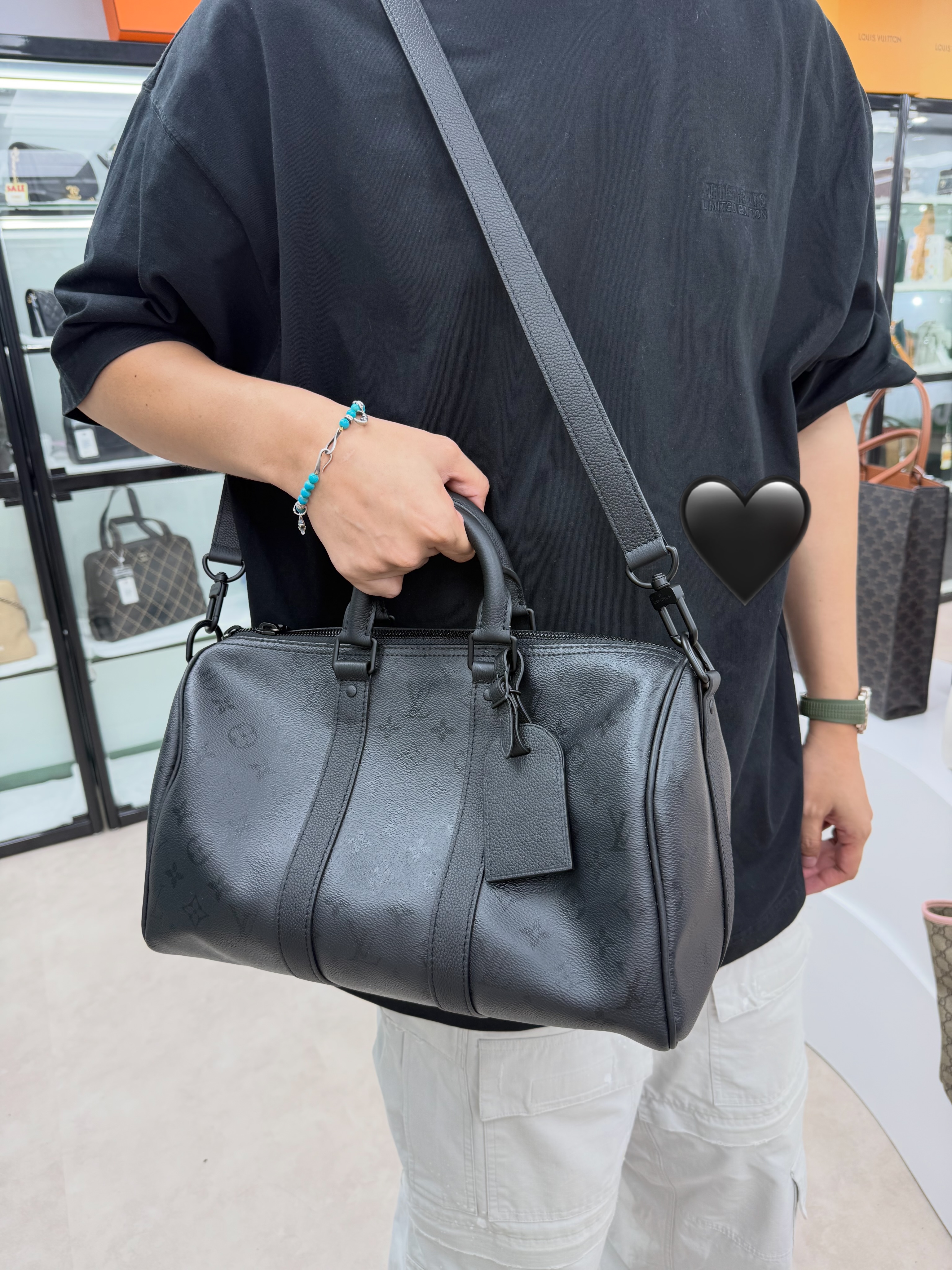 Lv👜 PRE OWNED 🛍️Keepall 35 新款黑老花 2026新款 晶片款🖤 