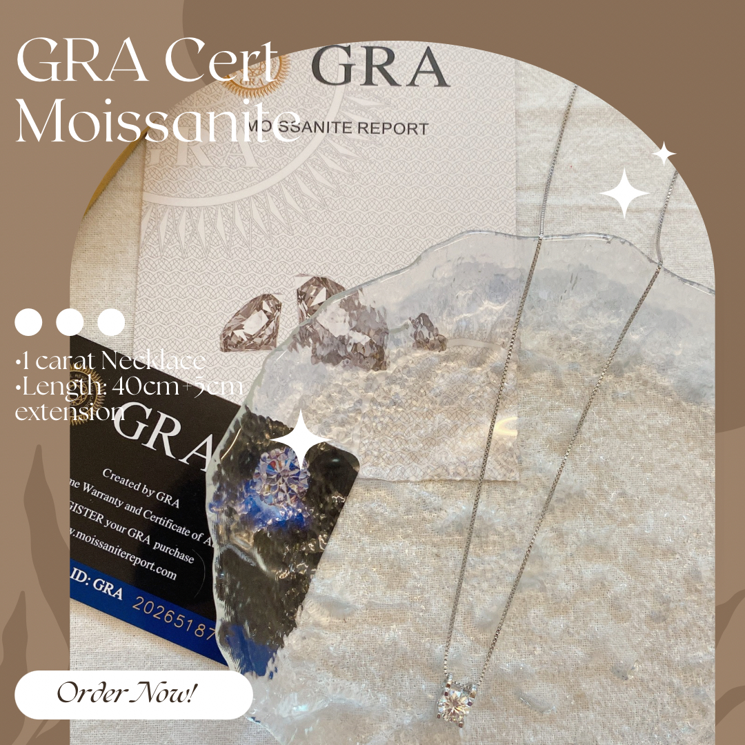 Moissanite Necklace with GRA Certificate of Authenticity and Warranty  