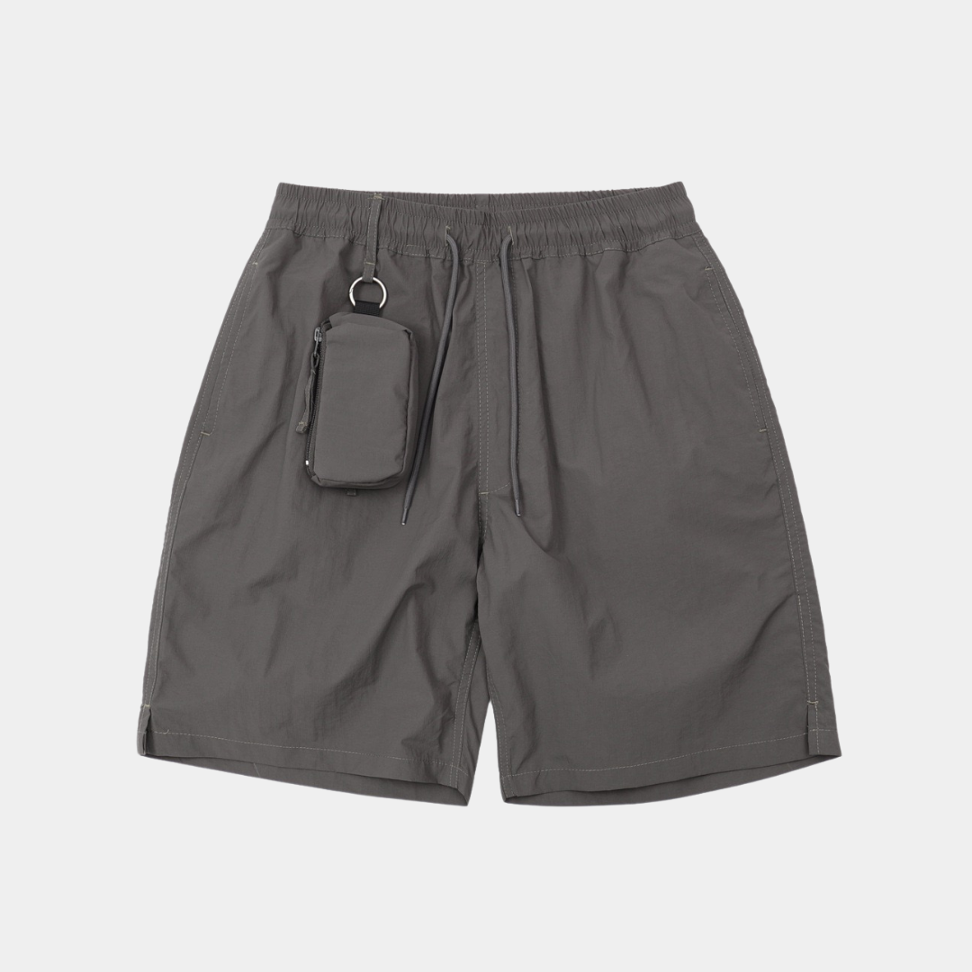 防潑水格紋五分褲