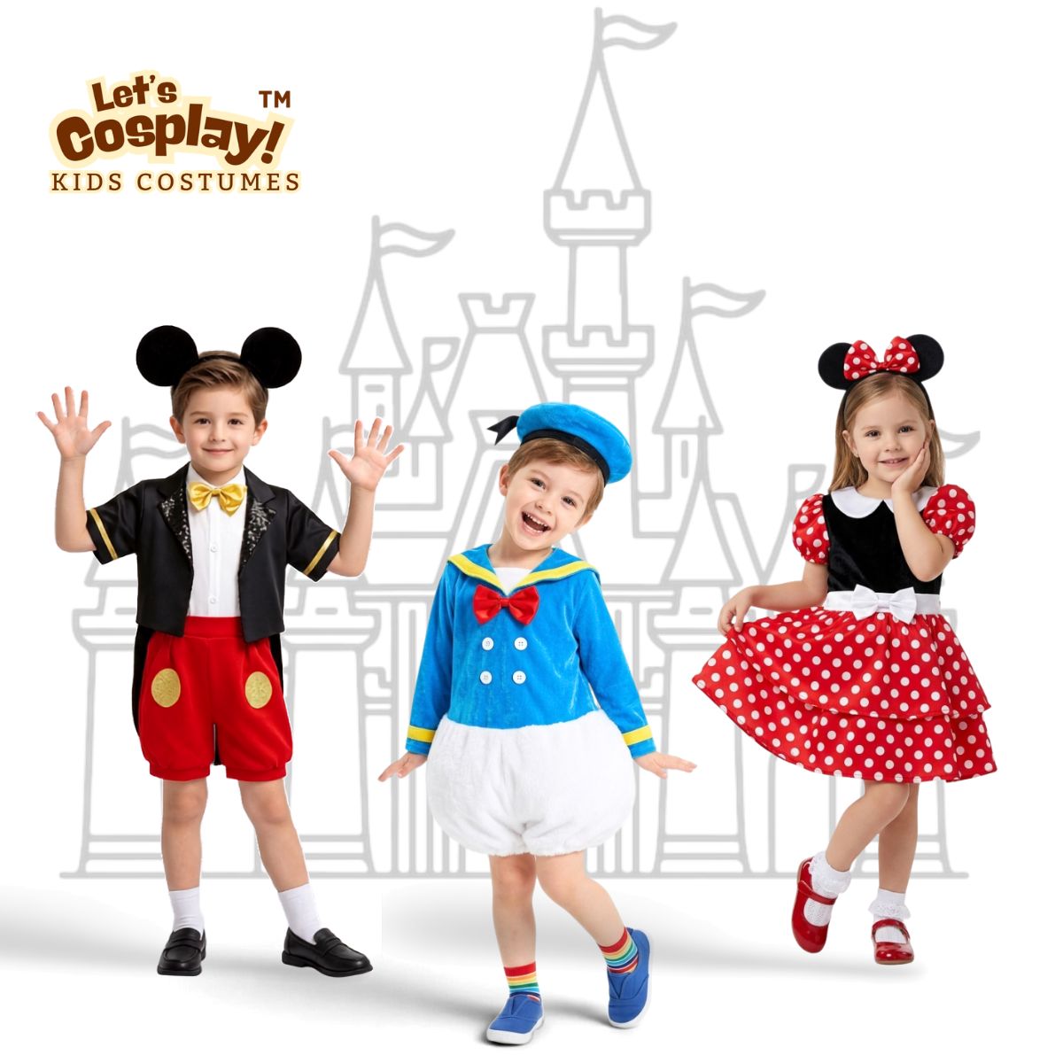 兒童米奇風格黑紅金禮服 迪士尼童話故事服裝 Mickey Mouse Costume｜Lets Cosplay 香港現貨｜COS1242