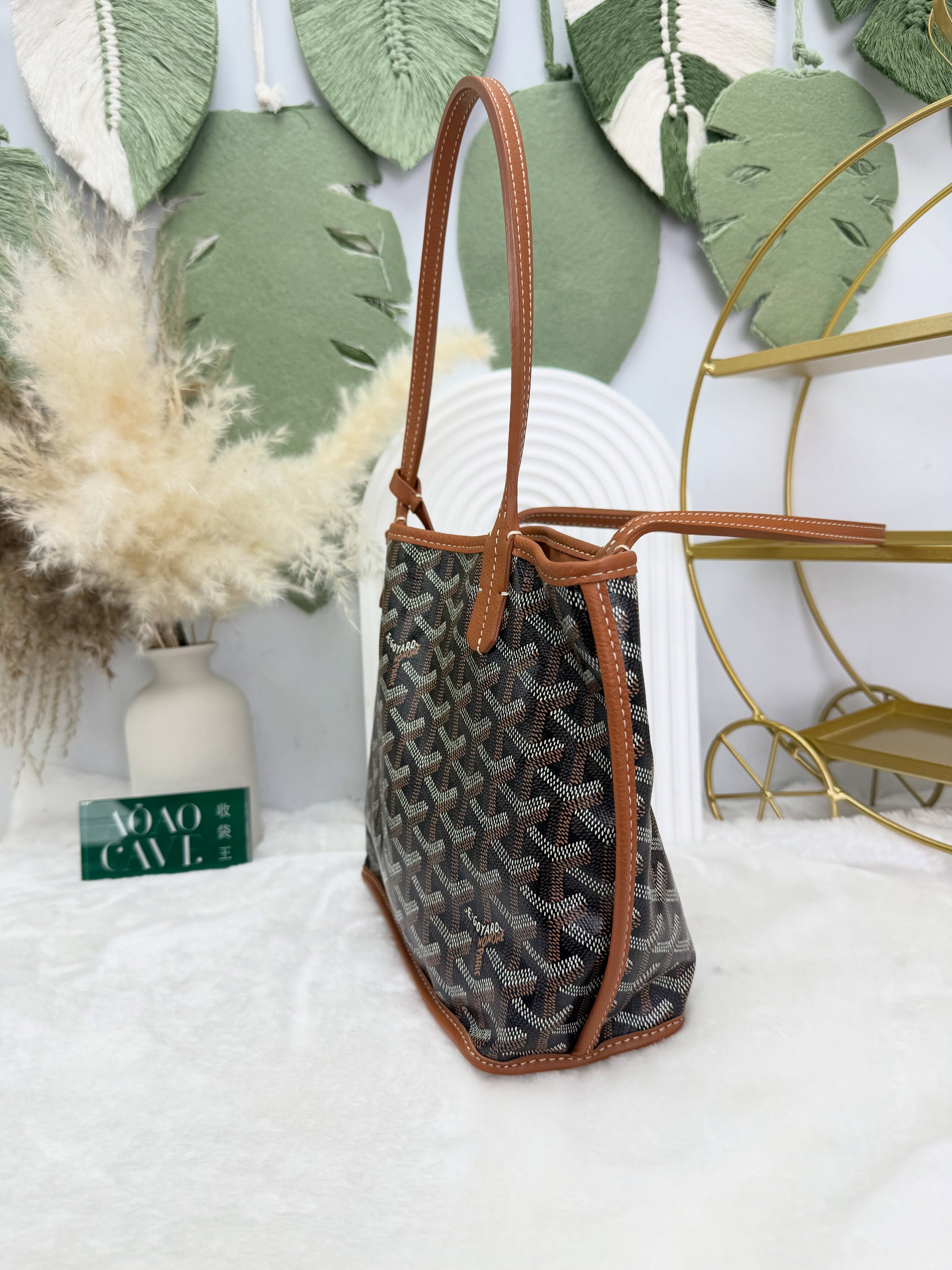 Goyard 👜 PRE OWNED 🛍️Anjou mini tote黑棕色🖤有子袋🤎