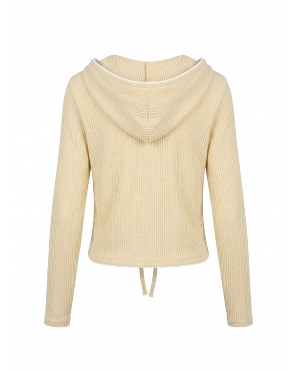 MuahMuah LACE CONTRAST  STRING KNIT CARDIGAN