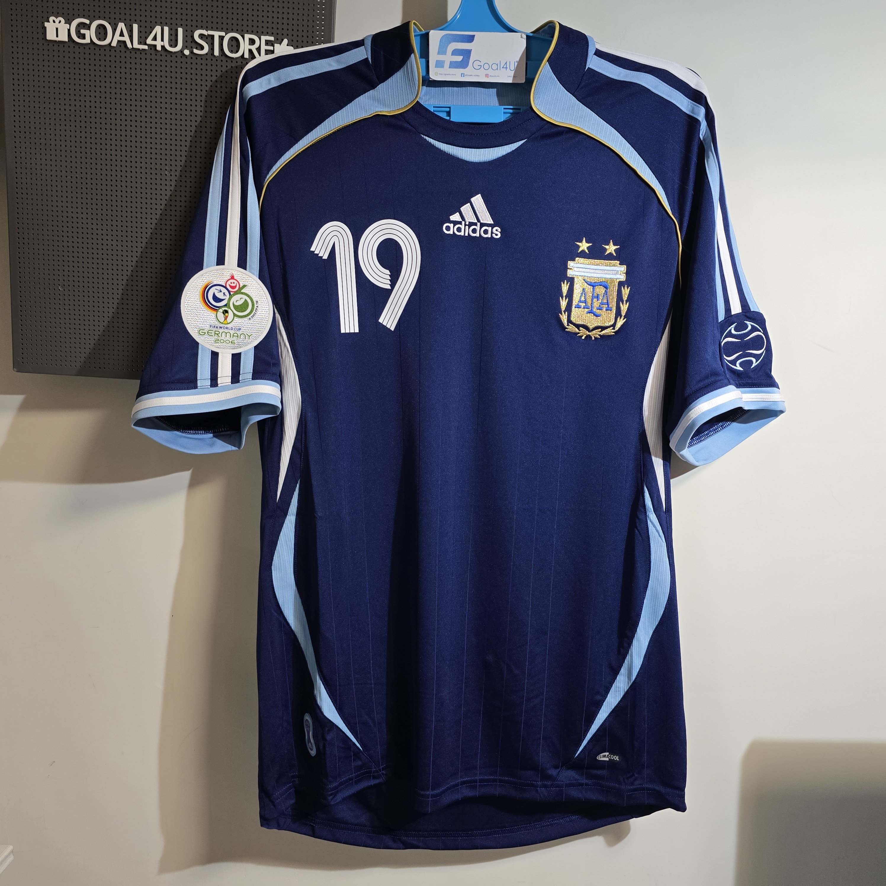 #現貨 ✨經典重生 🏆美斯首登世杯 Adidas Argentina 阿根廷 重製版 2006 作客球衣 連MESSI印字 (可加臂章) JN3709