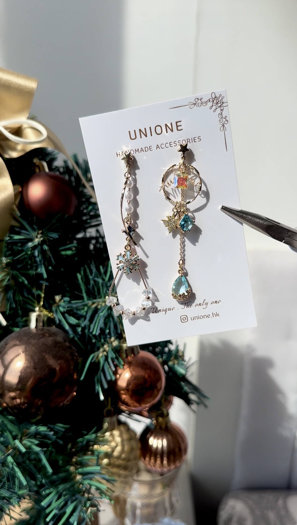 鴛鴦藍雪薄荷水滴耳環❄️