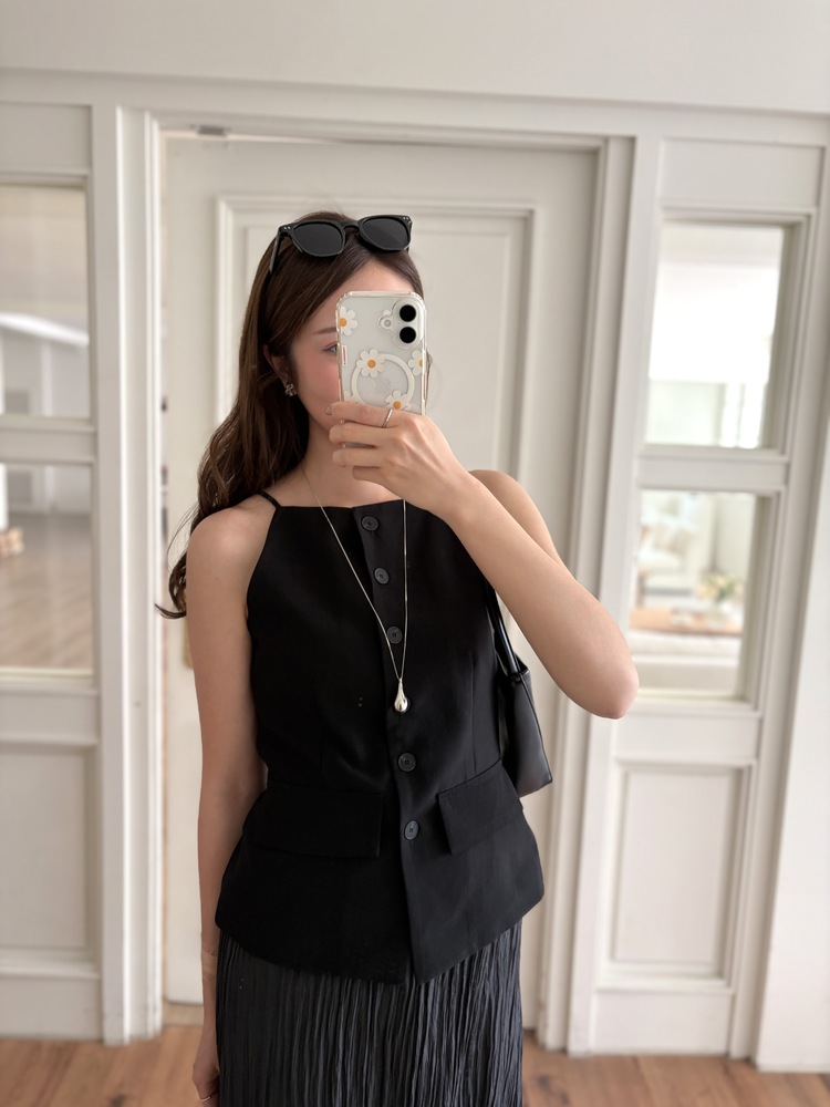 French Muse Vest Dress (Black)