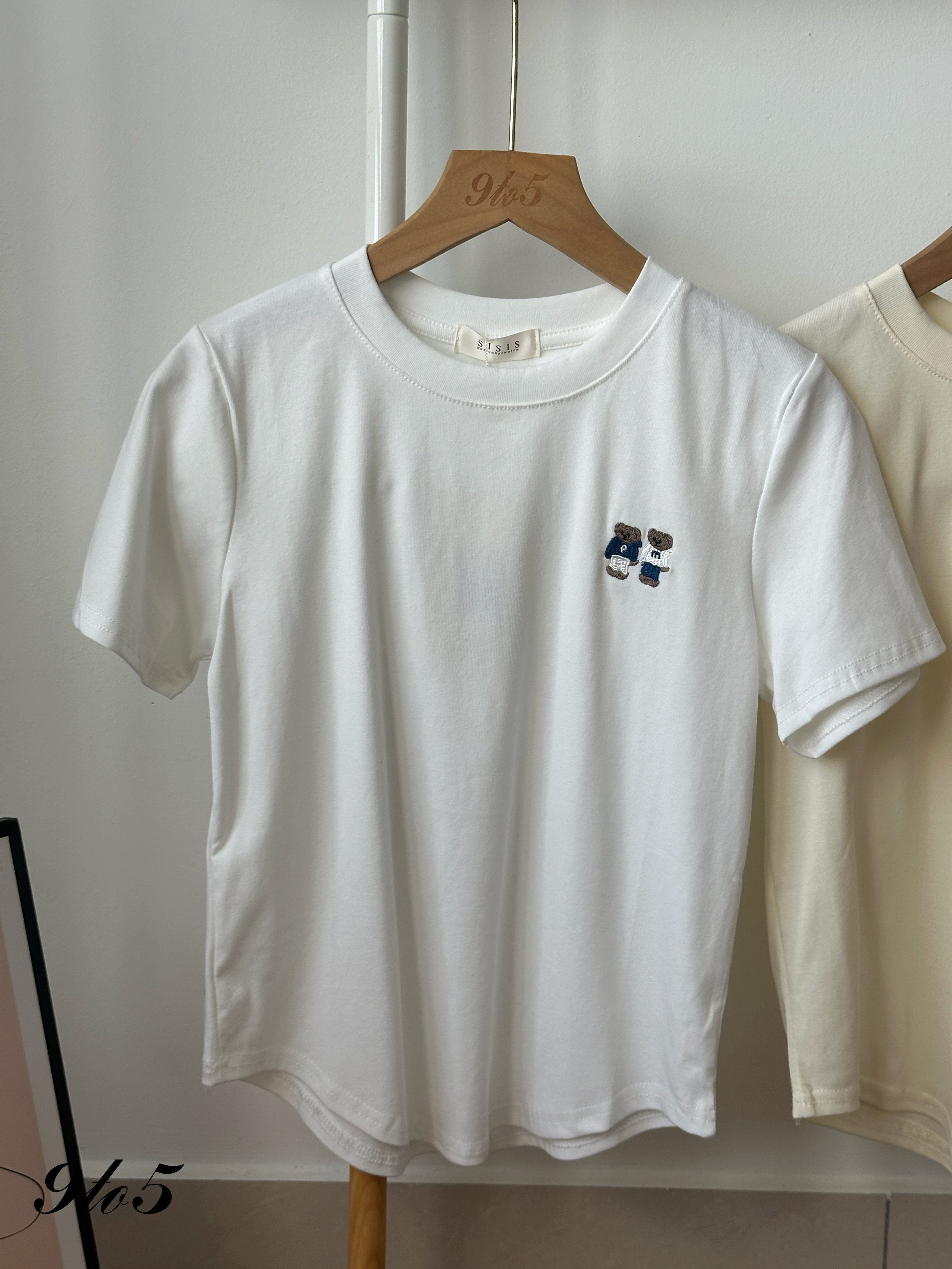 T4255 Embroidery Bear Tee - 4 Colors 