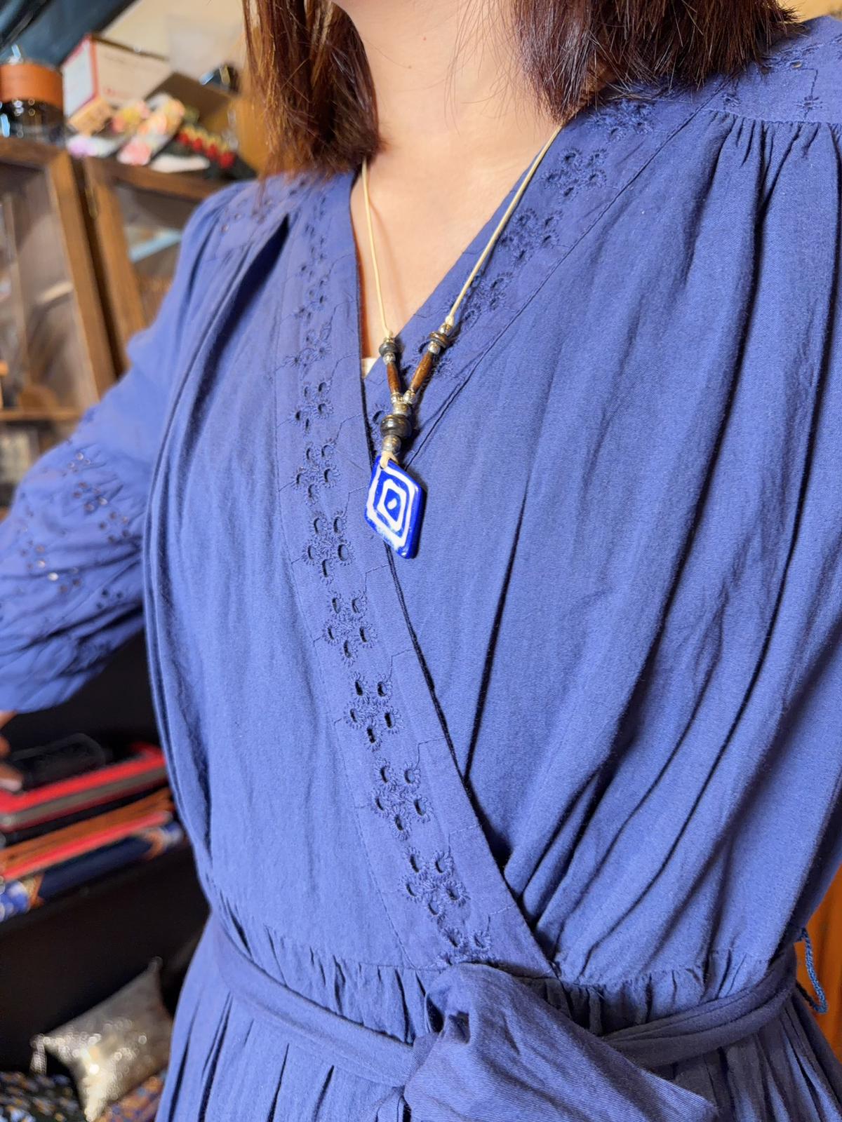 Navy Blue 4-Layer Lace Short Version OP 43" #1454