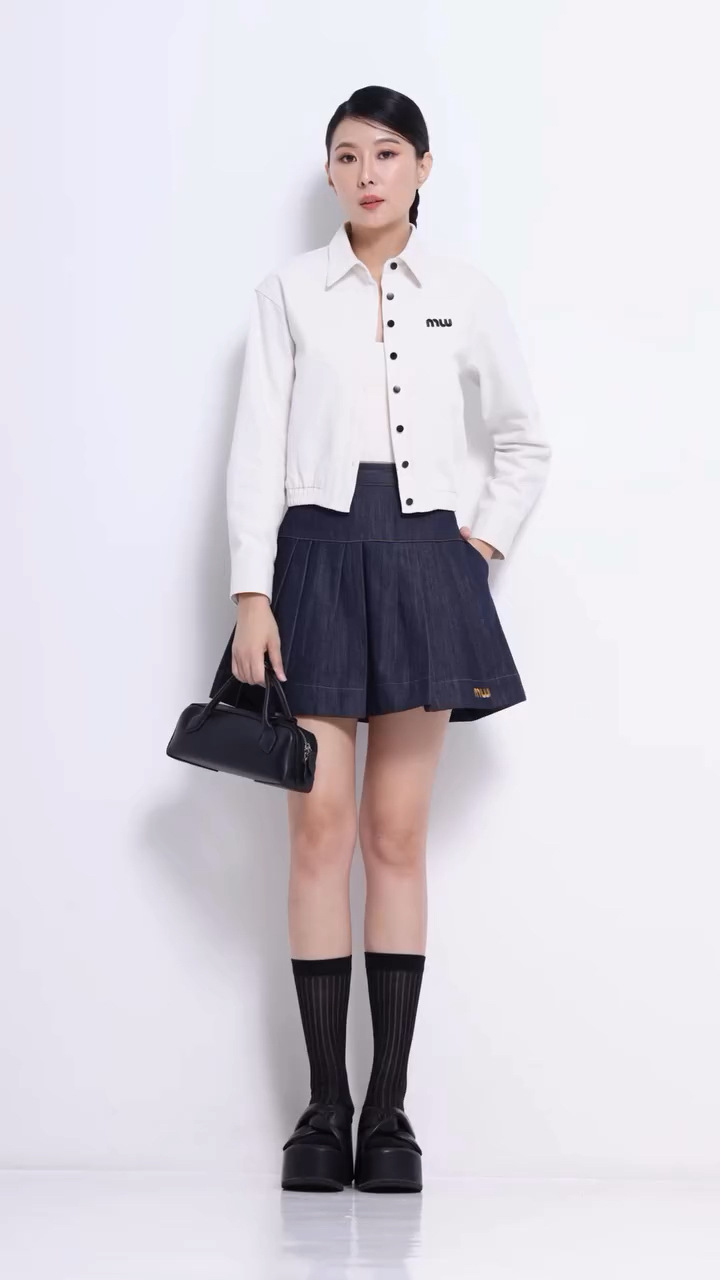 CS1416 Pleated Mini Skirt