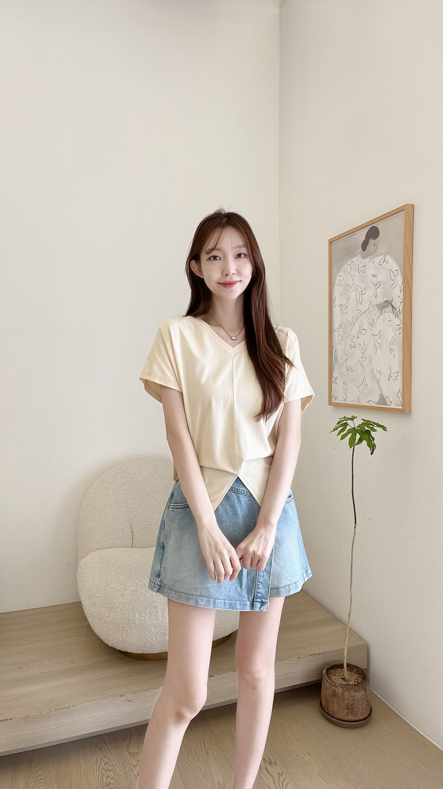 FV10_04 特別下擺V領TEE (4色)