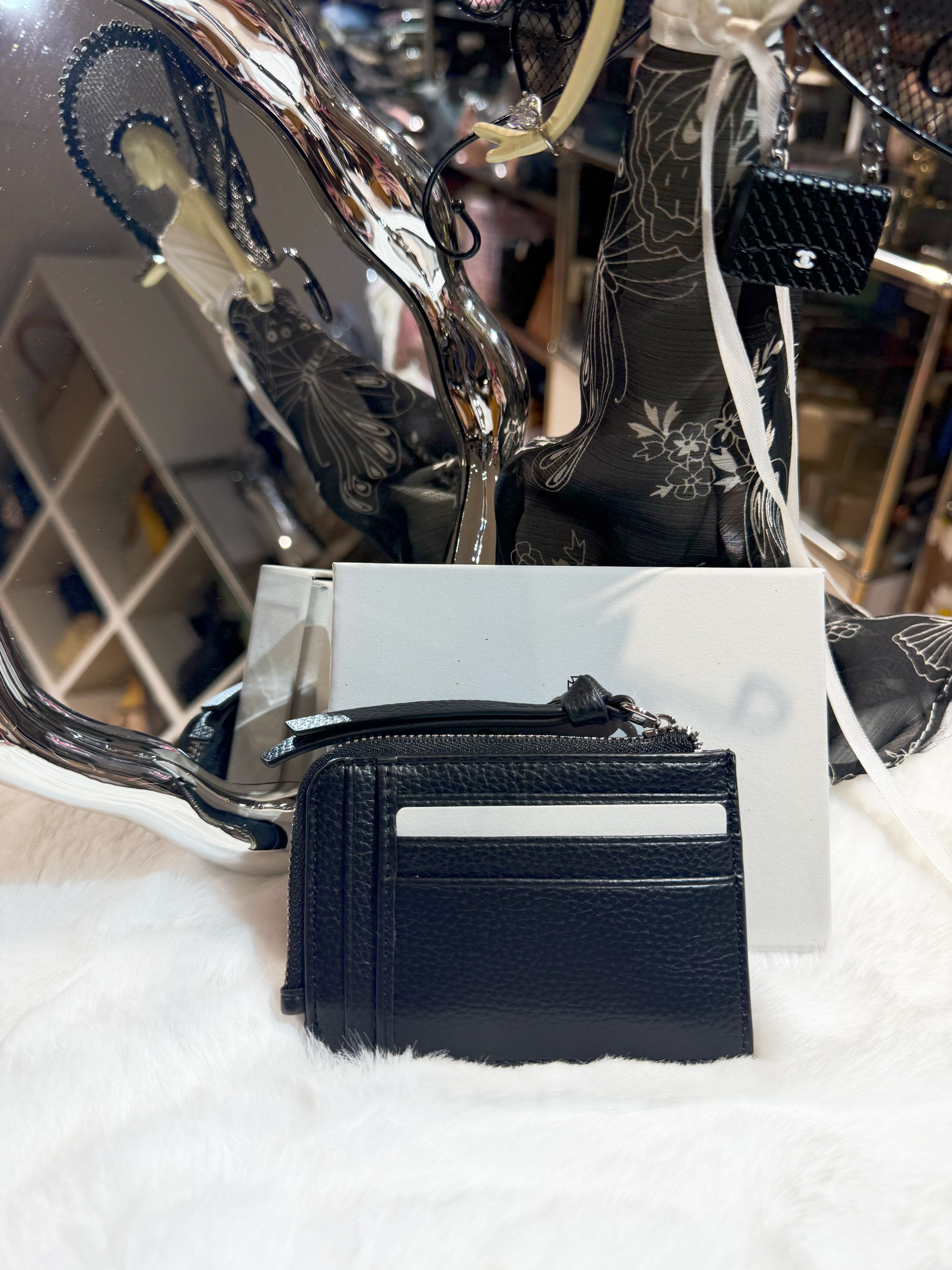 VW L zip card coin case blk/S