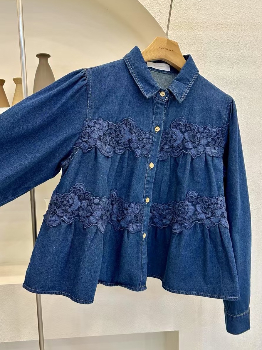 新款🩷 牛仔娃娃恤