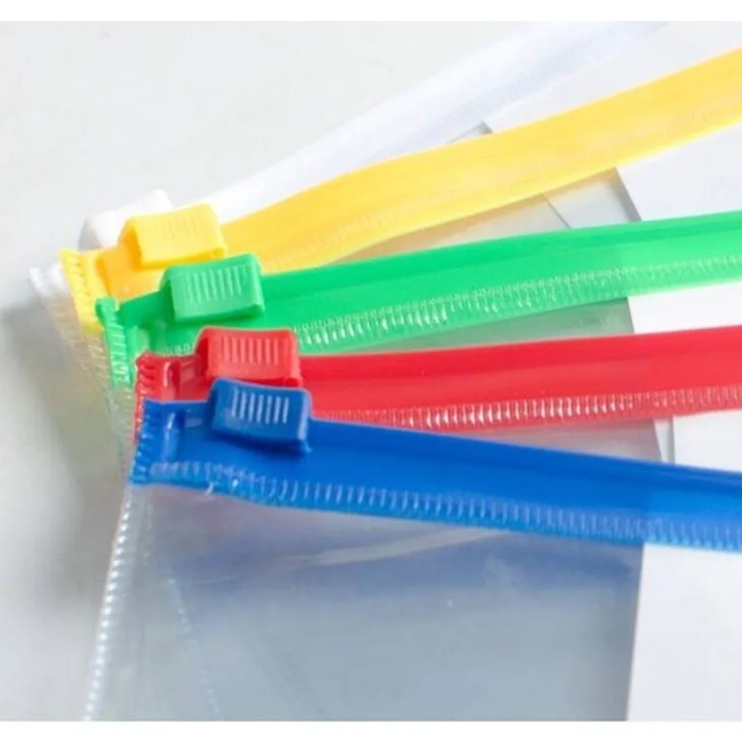 Transparent A5 Size Zipper Bag 170mm × 235mm (Random Color)