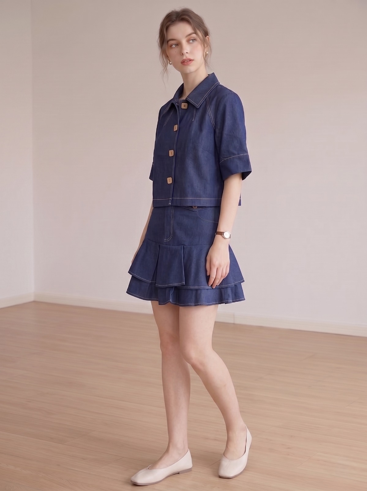 2109BS Celeste Tiered Ruffle Mini Skirt
