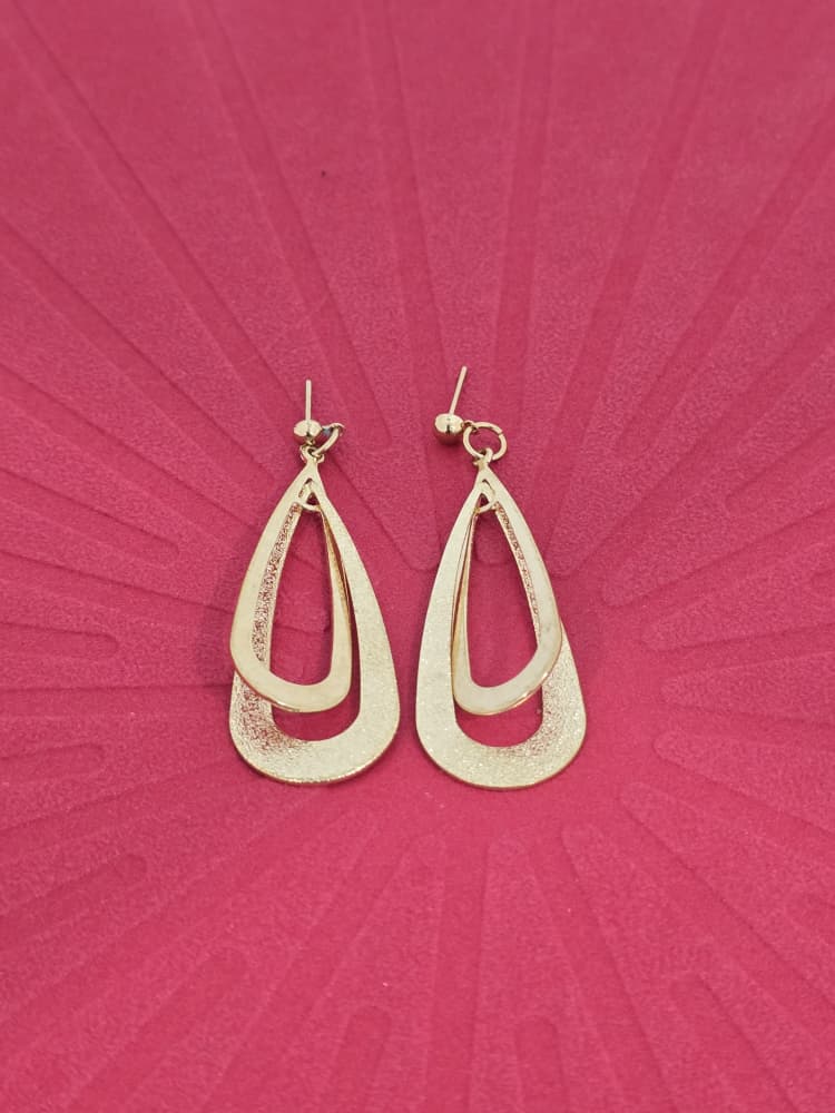 Layered Cut-Out Drop Stud Earrings