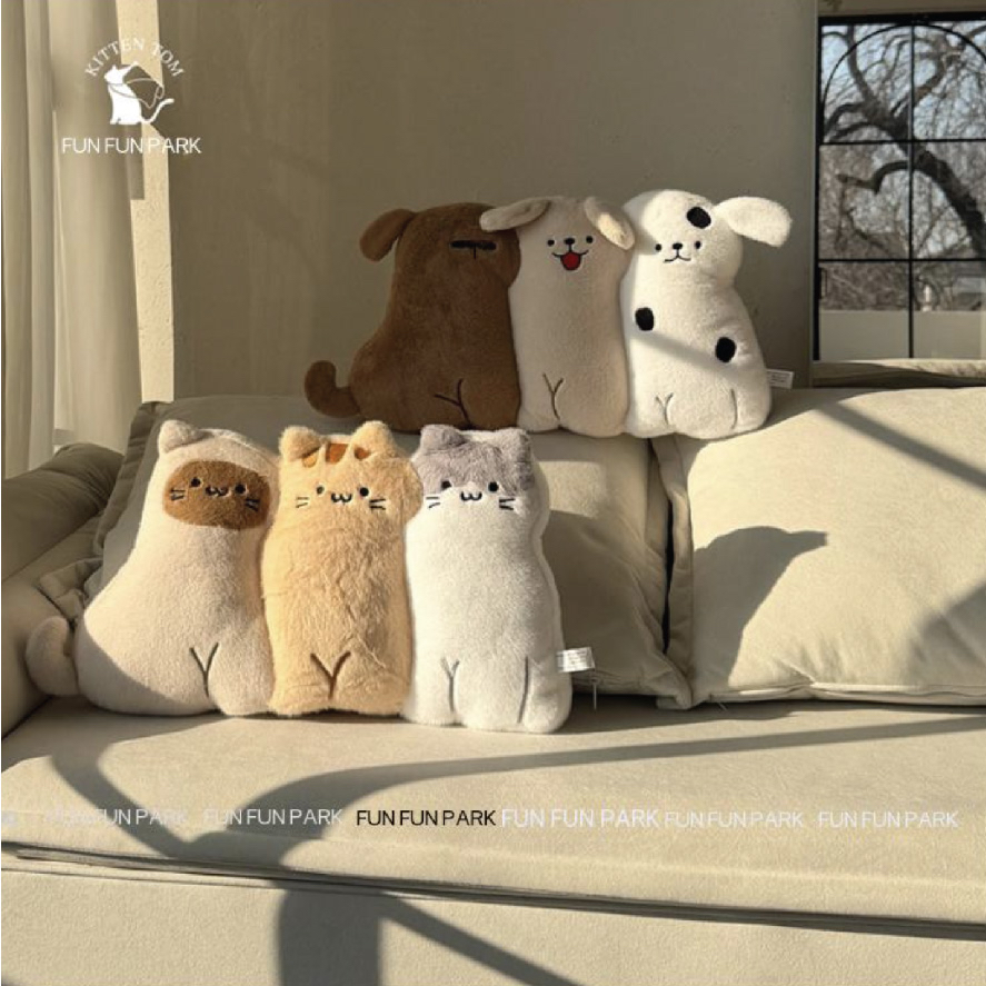 可愛貓犬午睡抱枕