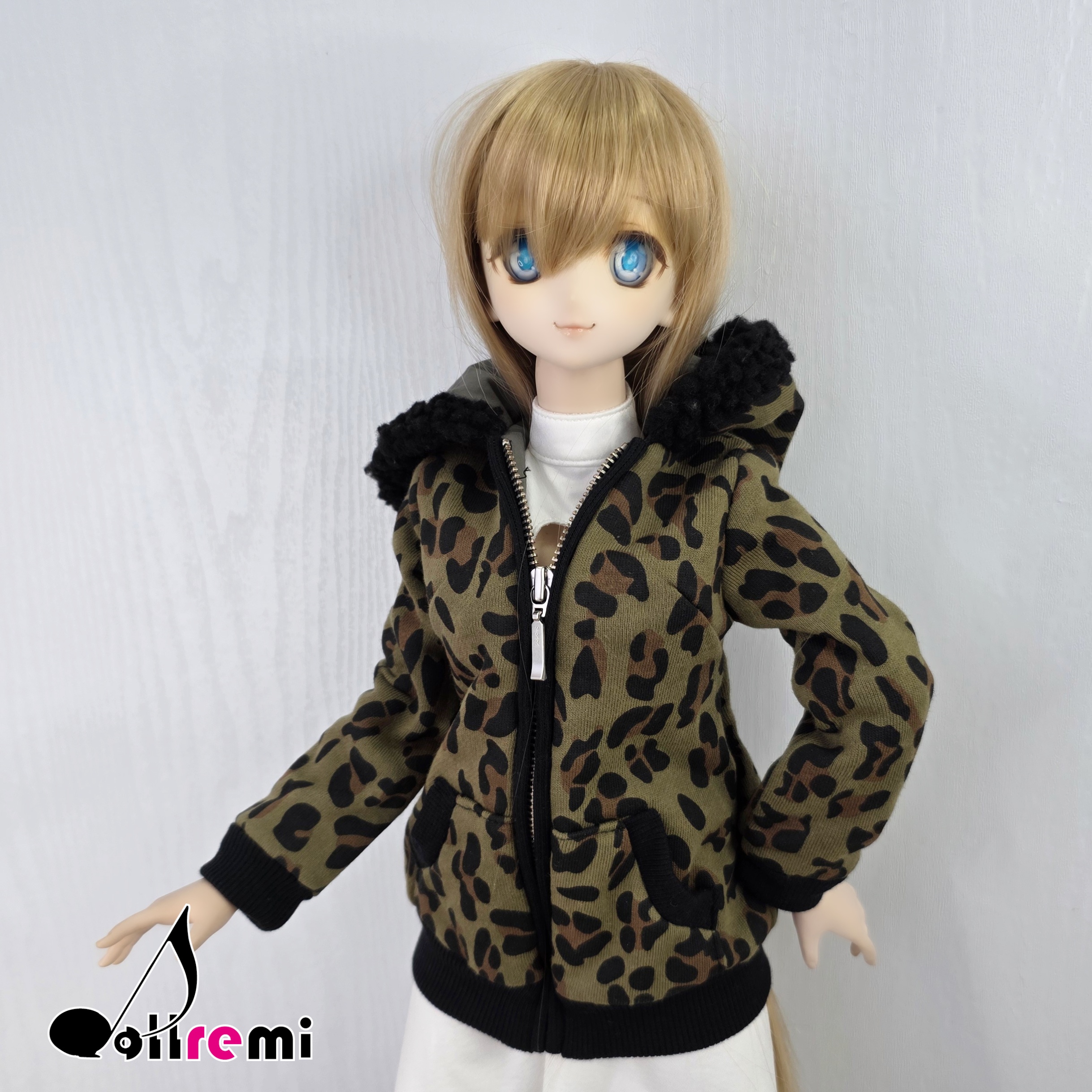【dollremi】(DD0570) 豹紋有耳連帽外套 Leopard print hooded jacket with ears