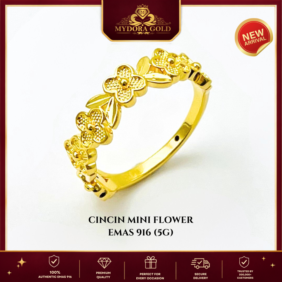 MYDORA Cincin Mini Flower (5G) l EMAS 916/22K