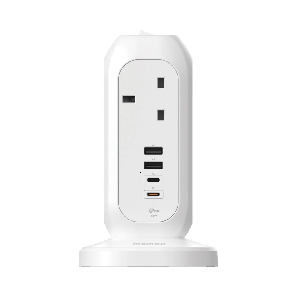 MOMAX 1‑Plug PD35W 7位拖板 US18A｜PD 快充・7 插位・過載保護・家居/辦公必備拖板｜香港行貨